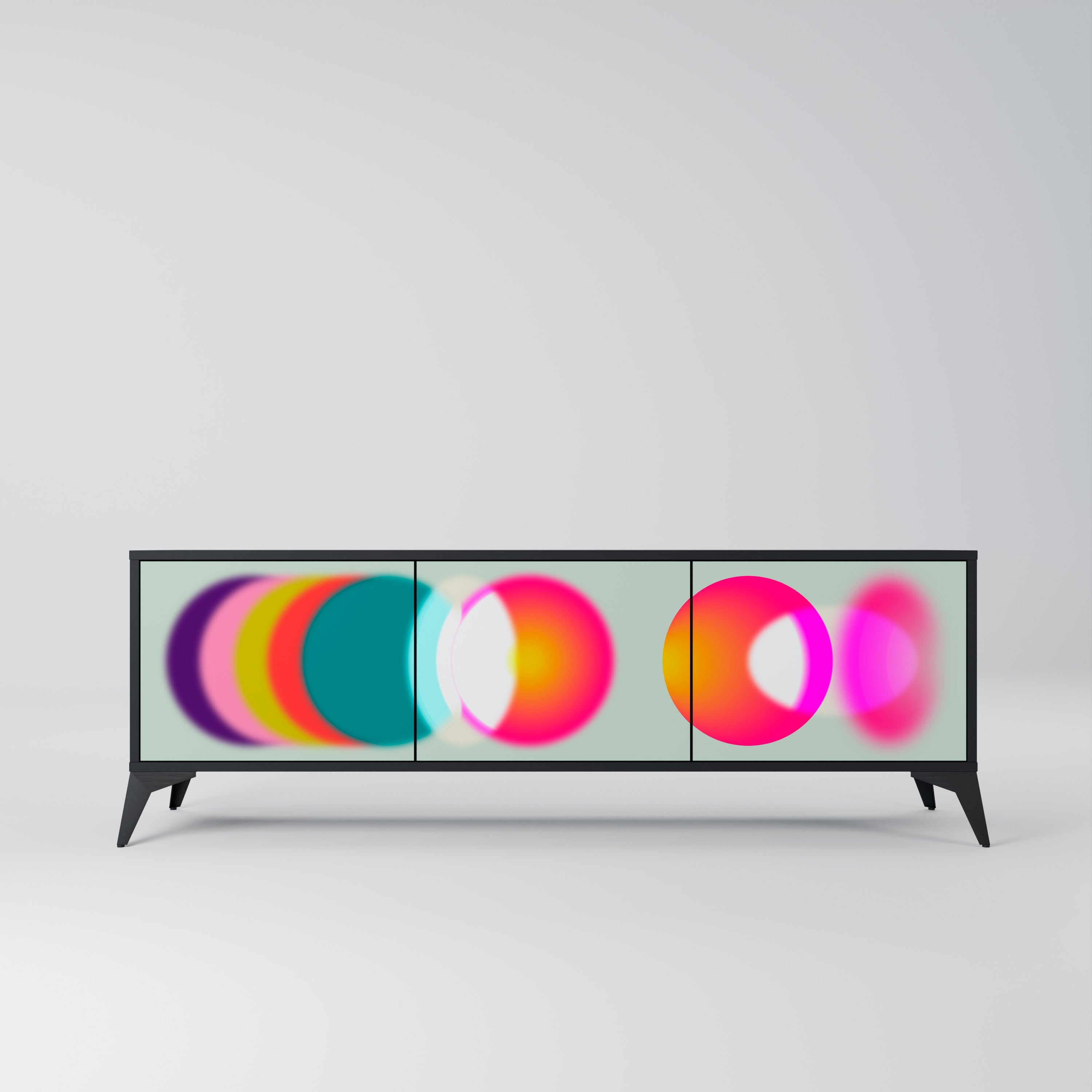 Meuble TV 3 portes SYMPHONY OF COLORS en finition noire