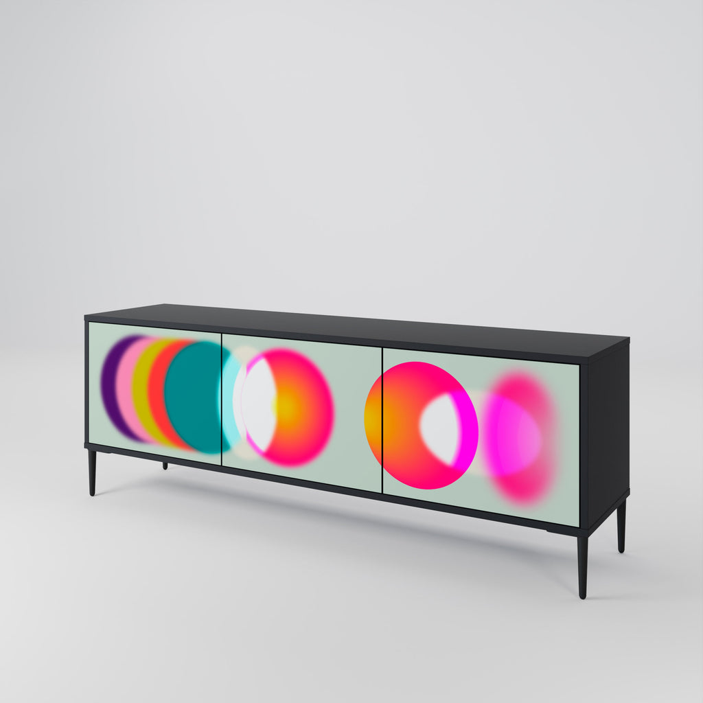 Meuble TV 3 portes SYMPHONY OF COLORS en finition noire