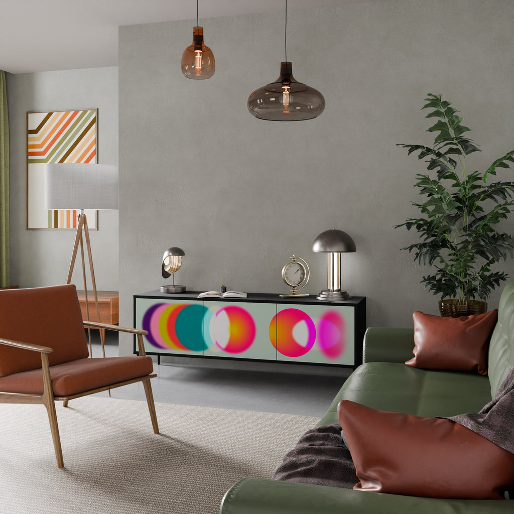 Meuble TV 3 portes SYMPHONY OF COLORS en finition noire