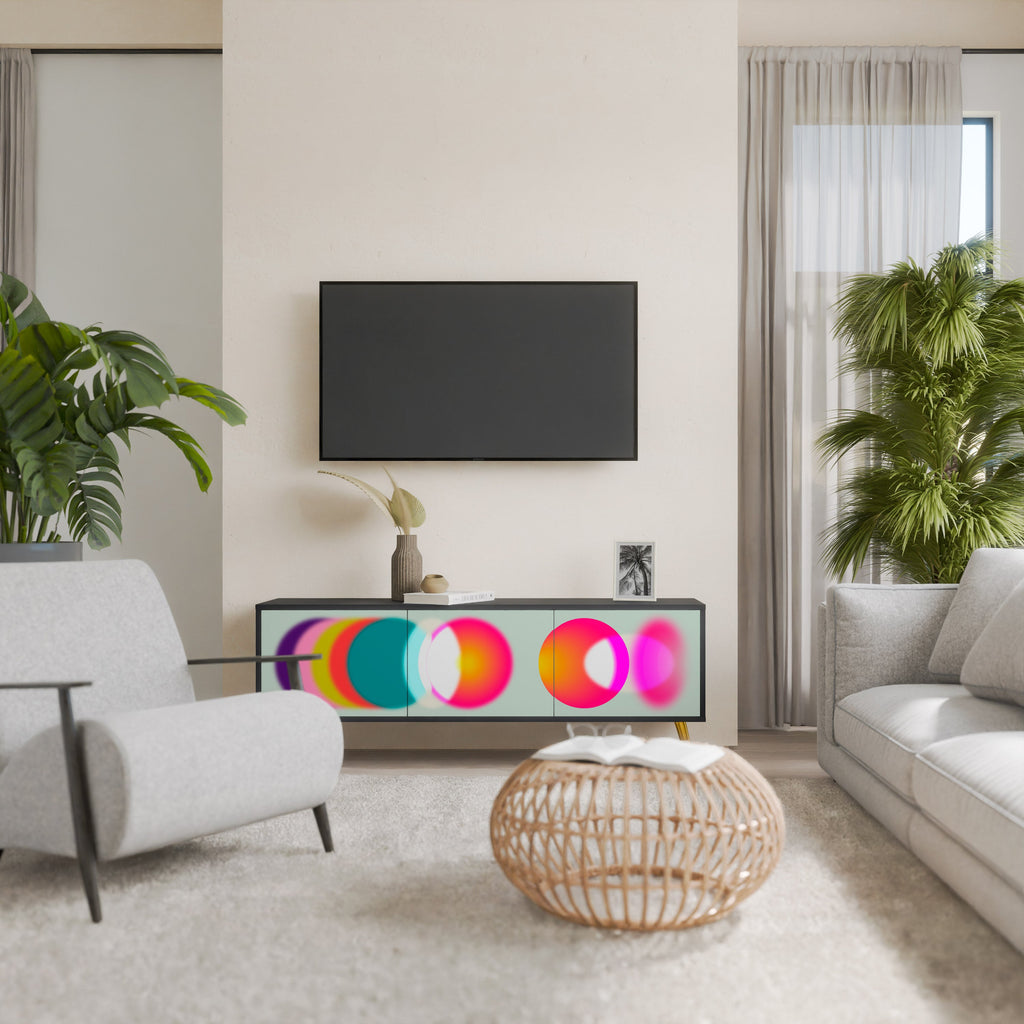 Meuble TV 3 portes SYMPHONY OF COLORS en finition noire