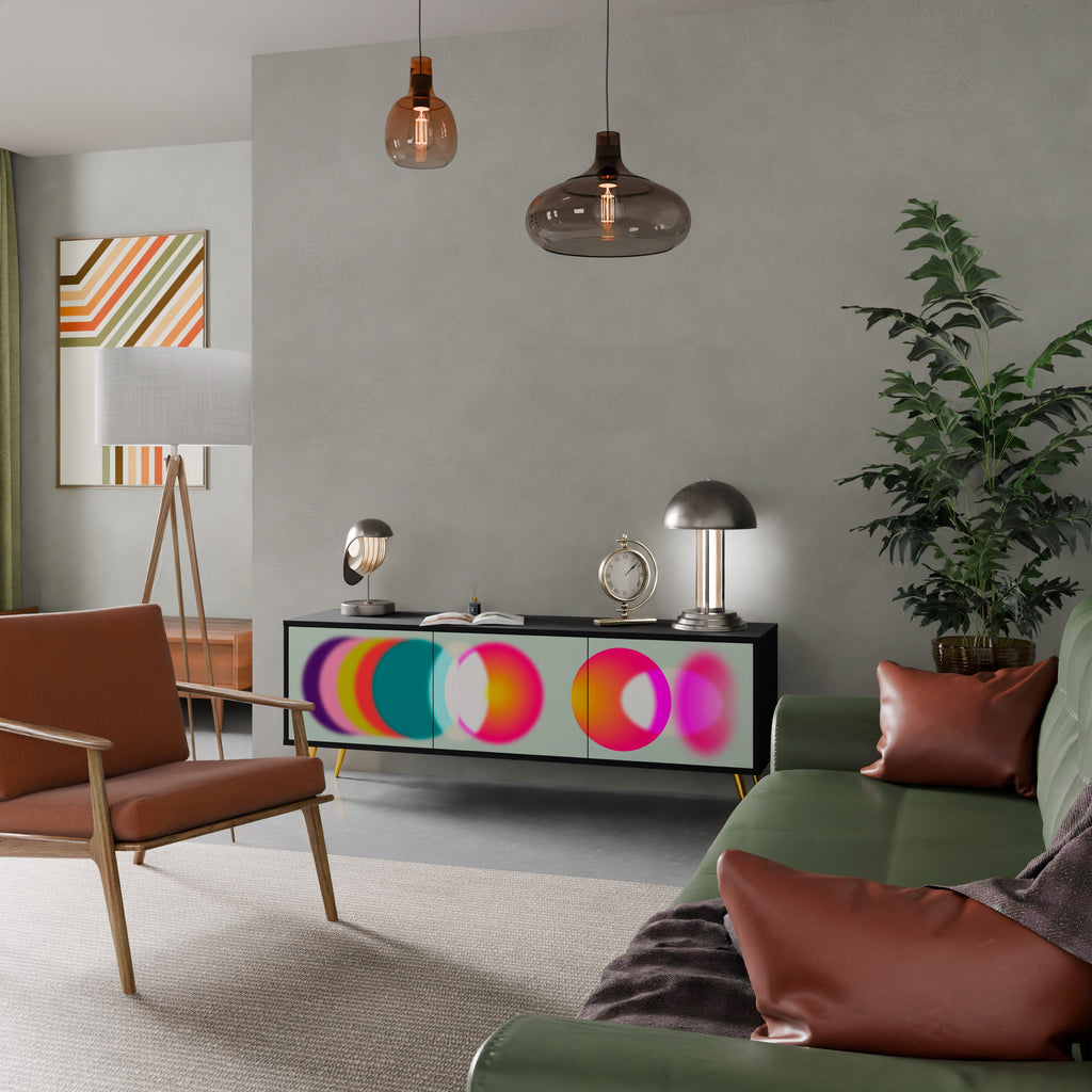 Meuble TV 3 portes SYMPHONY OF COLORS en finition noire