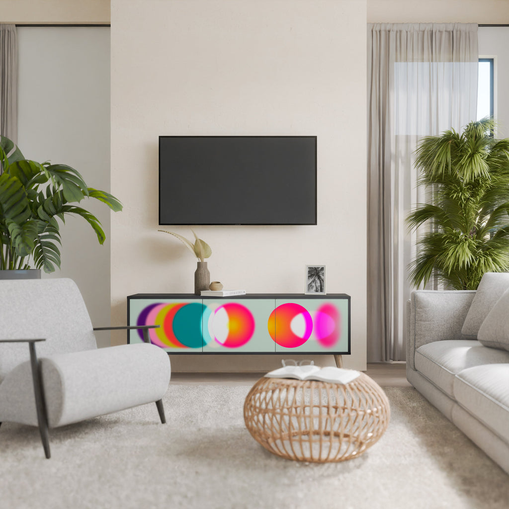 Meuble TV 3 portes SYMPHONY OF COLORS en finition noire