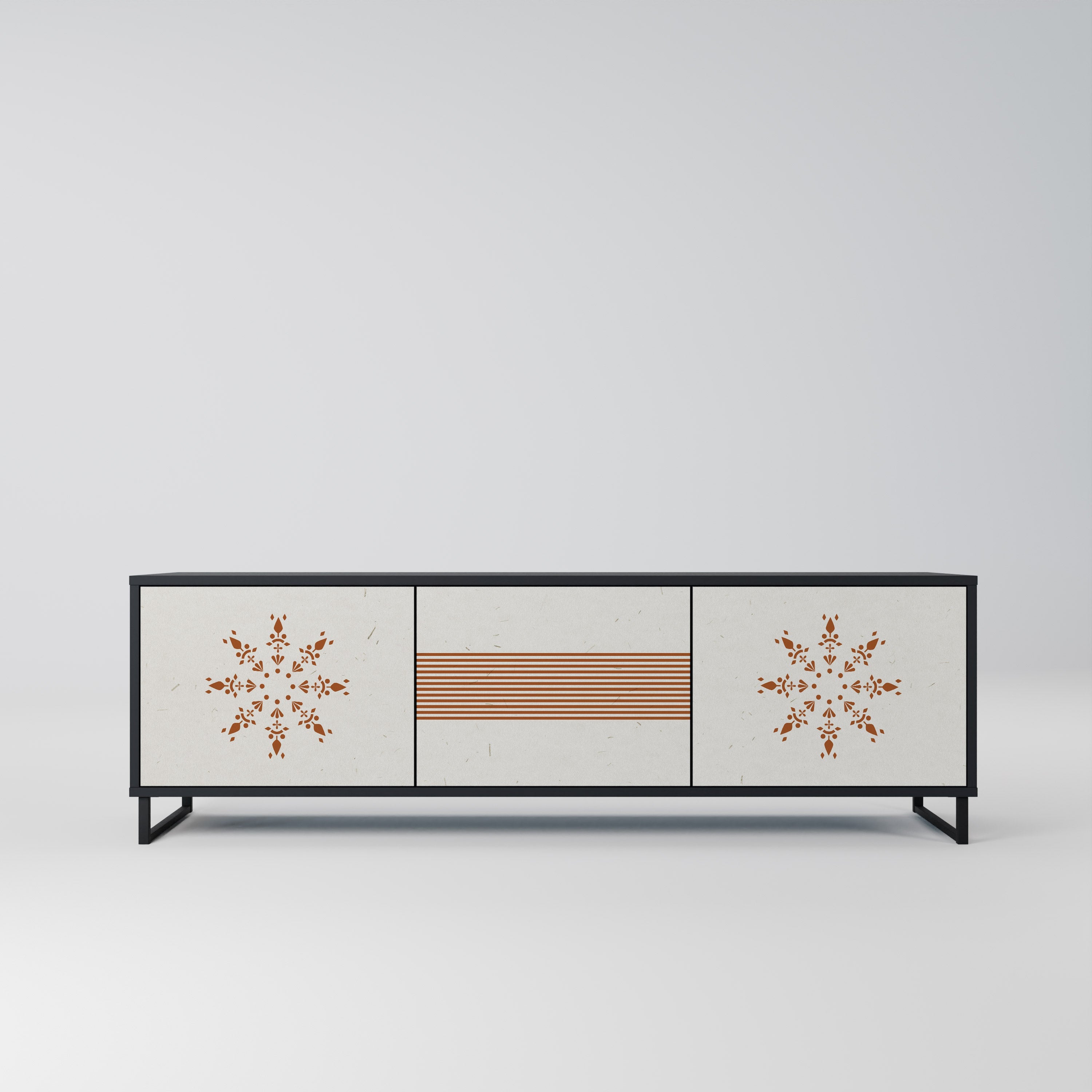 Meuble TV 3 portes DAILY HARMONY finition noire