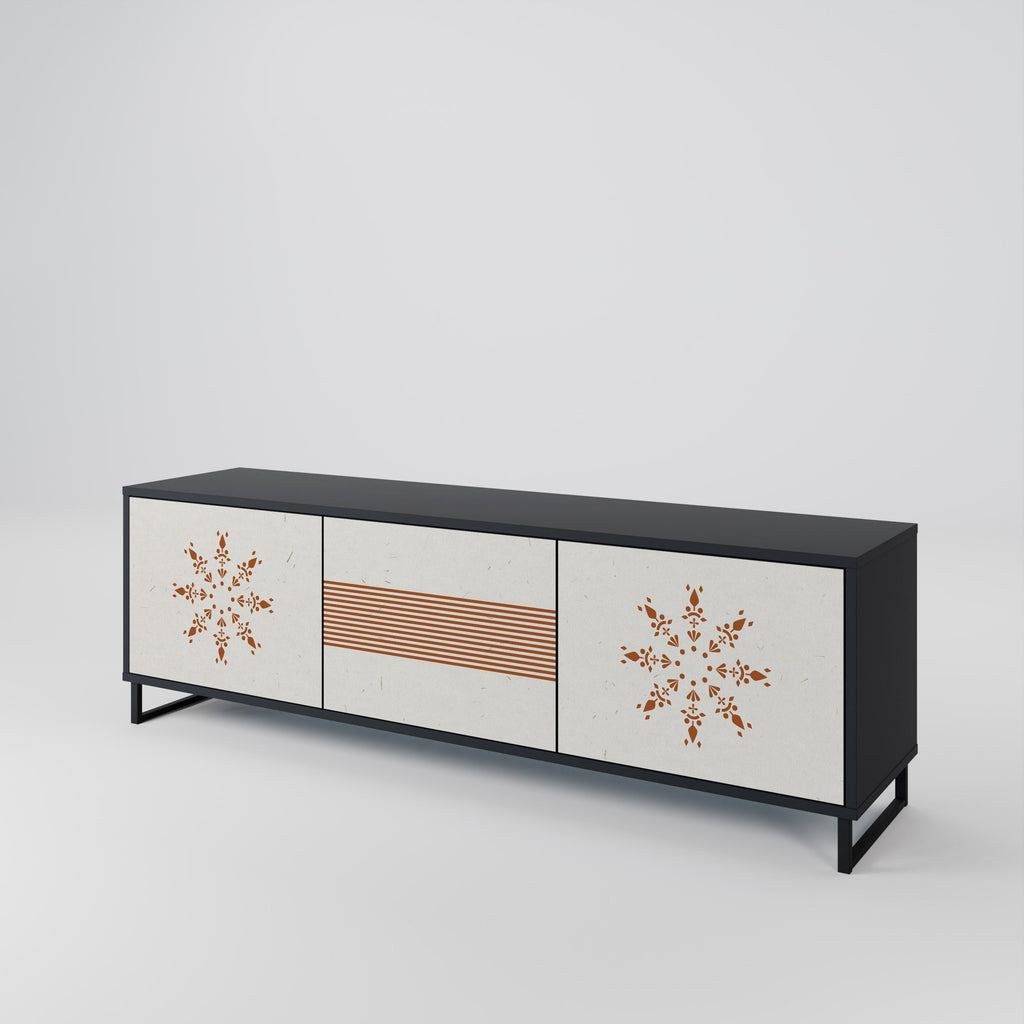 Meuble TV 3 portes DAILY HARMONY finition noire