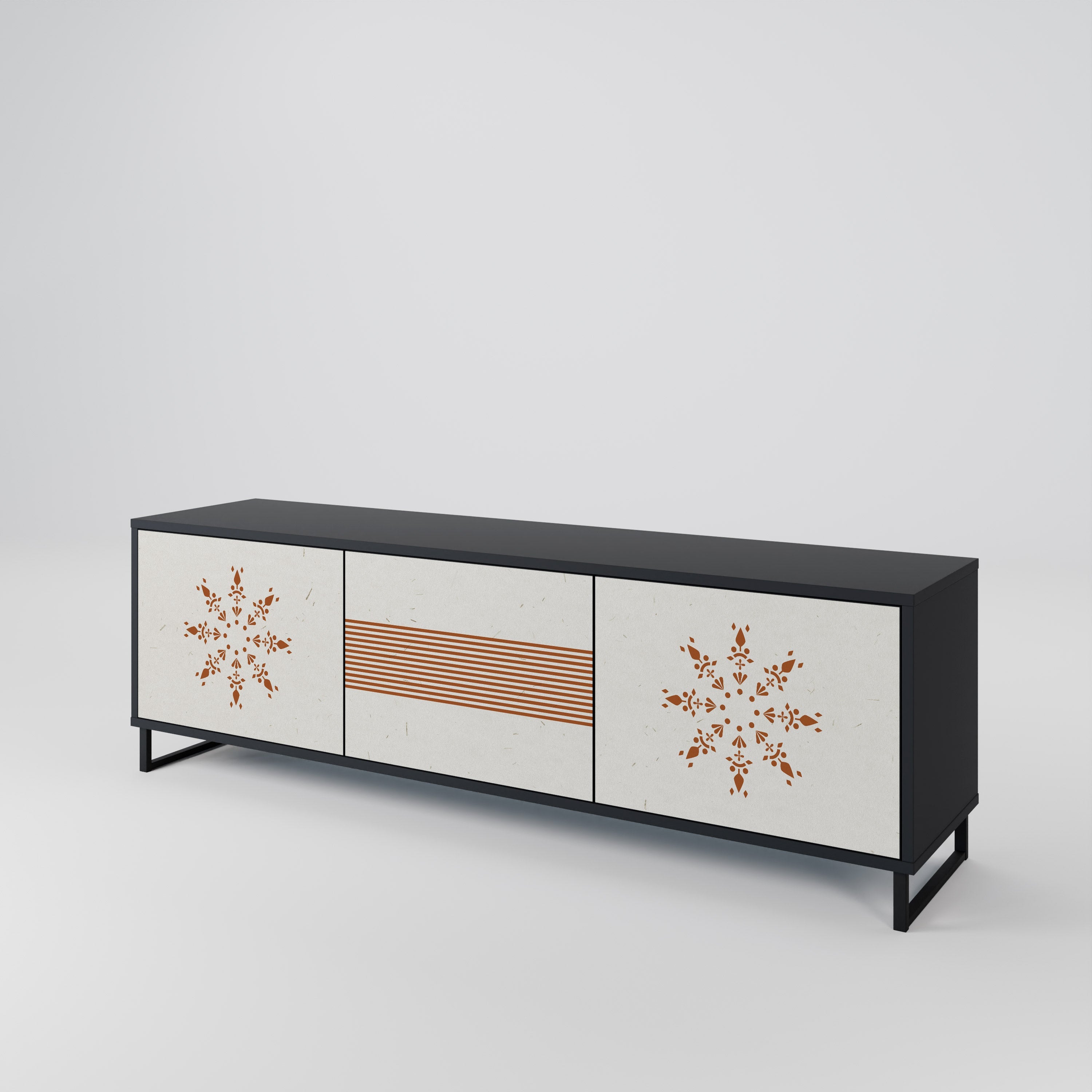 Meuble TV 3 portes DAILY HARMONY finition noire