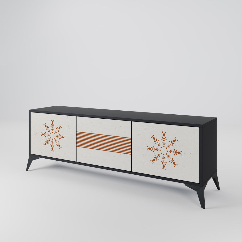 Meuble TV 3 portes DAILY HARMONY finition noire