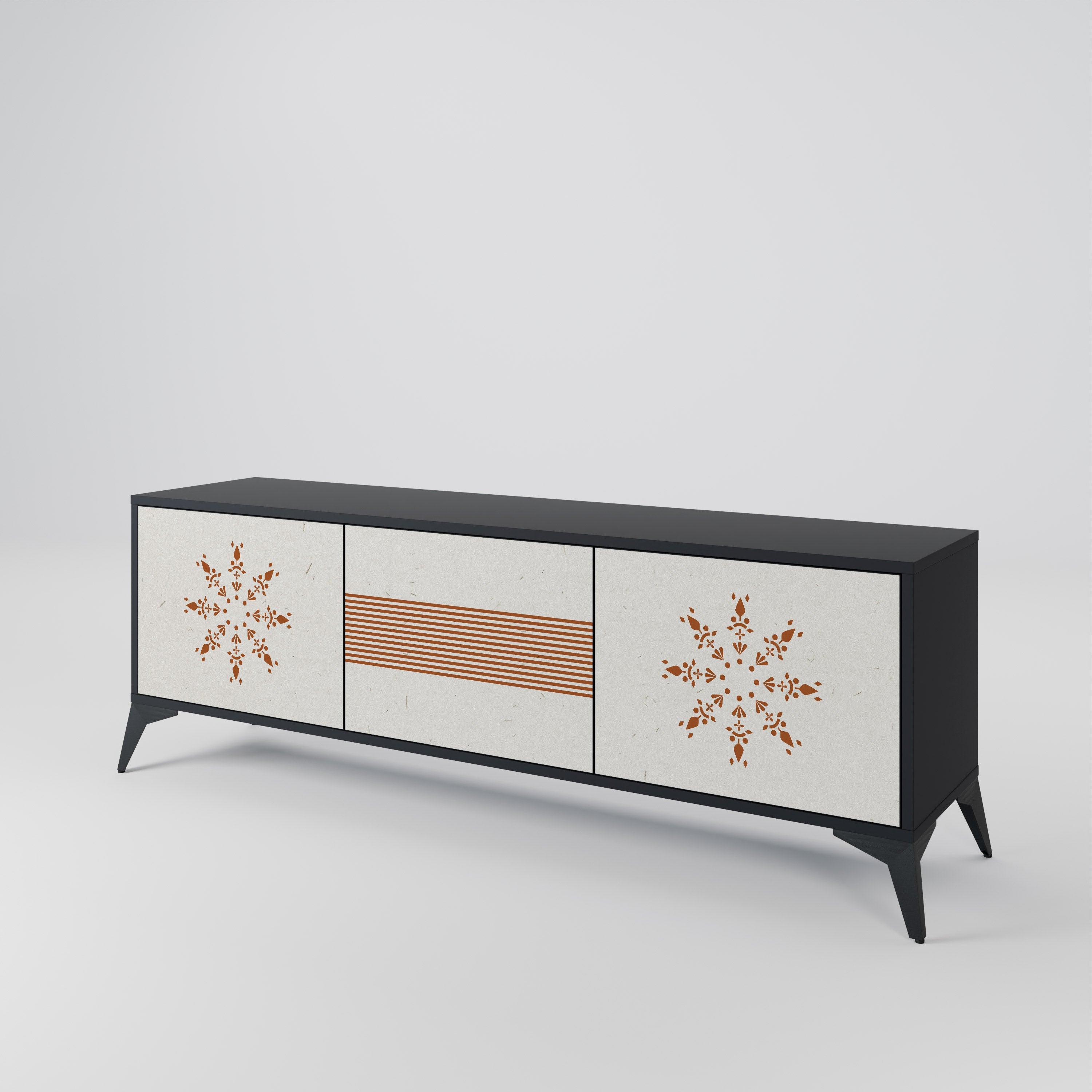 Meuble TV 3 portes DAILY HARMONY finition noire