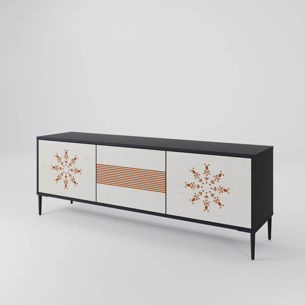 Meuble TV 3 portes DAILY HARMONY finition noire