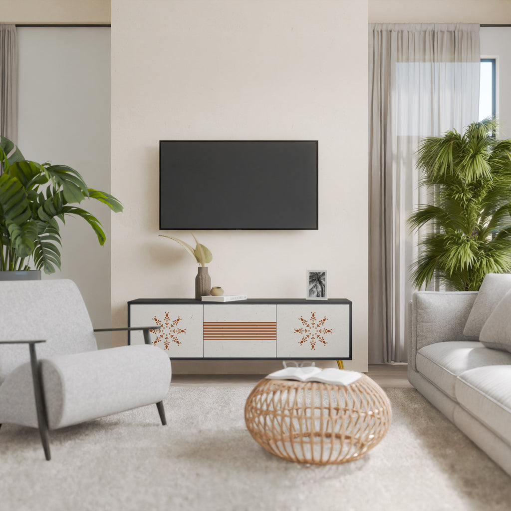 Meuble TV 3 portes DAILY HARMONY finition noire