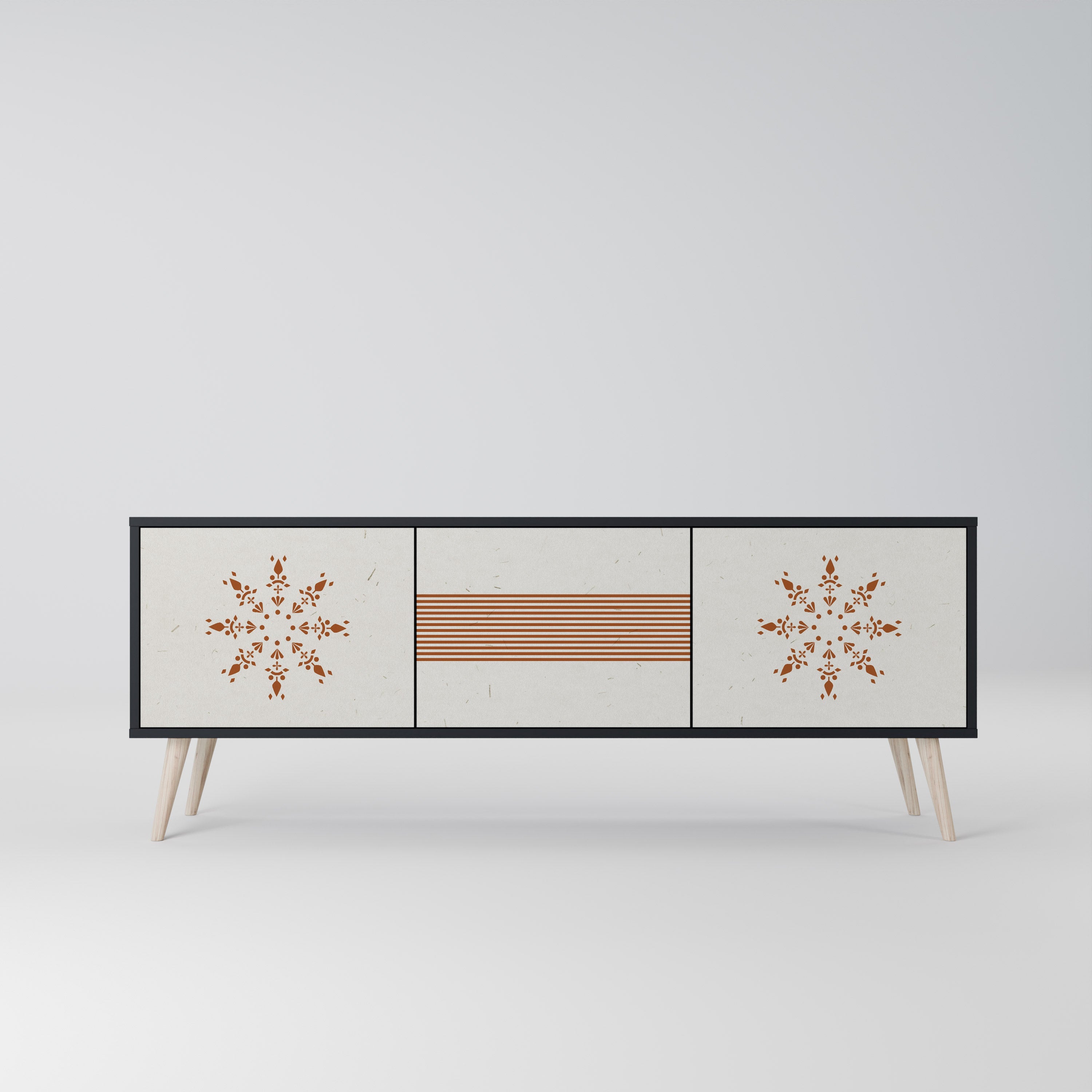 Meuble TV 3 portes DAILY HARMONY finition noire