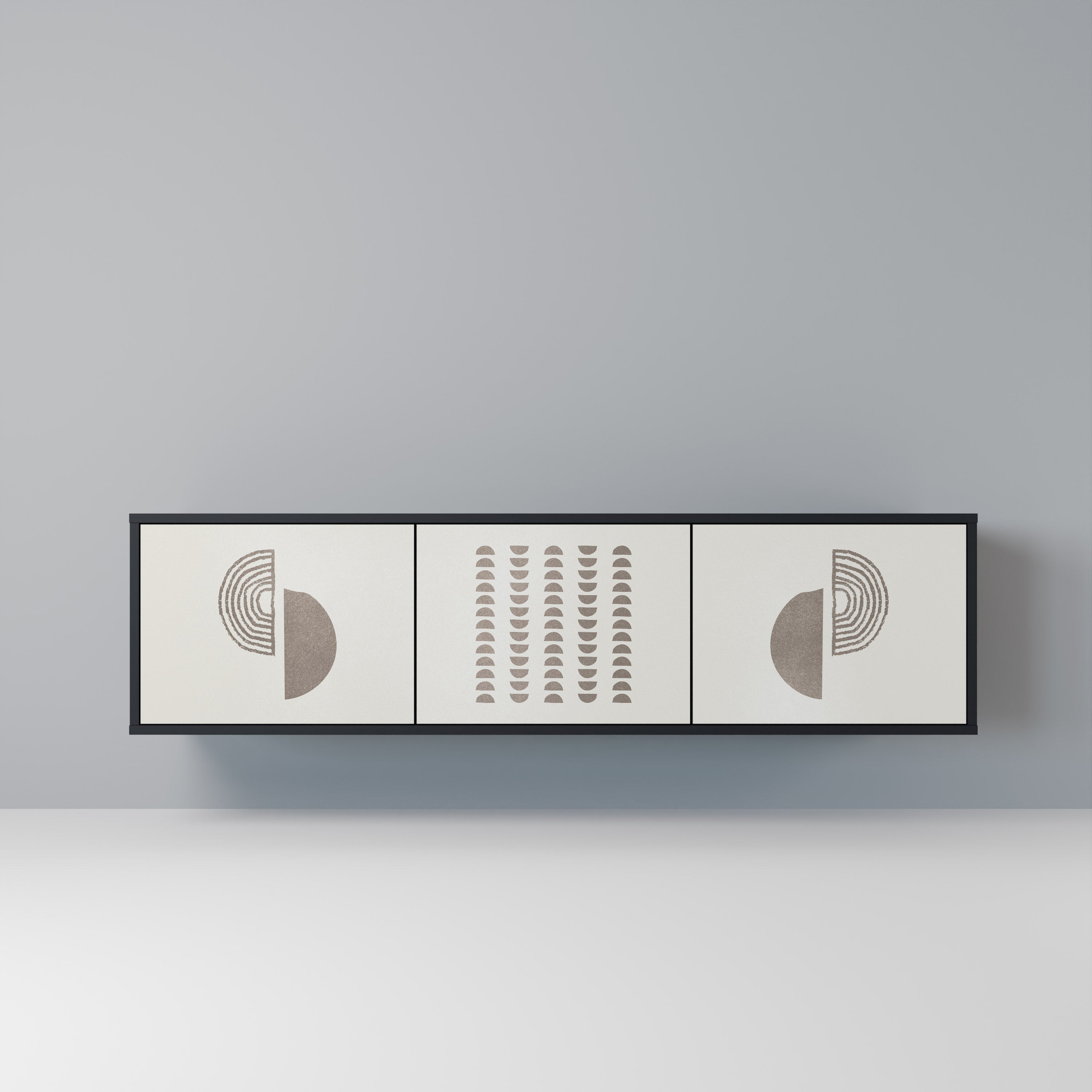 Meuble TV 3 portes HARMONY ESSENCE finition noire