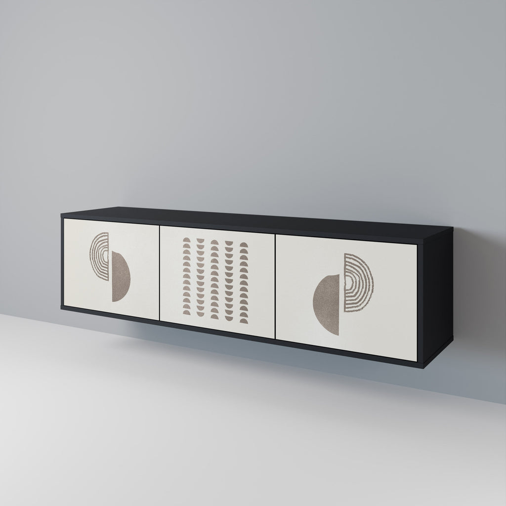 Meuble TV 3 portes HARMONY ESSENCE finition noire