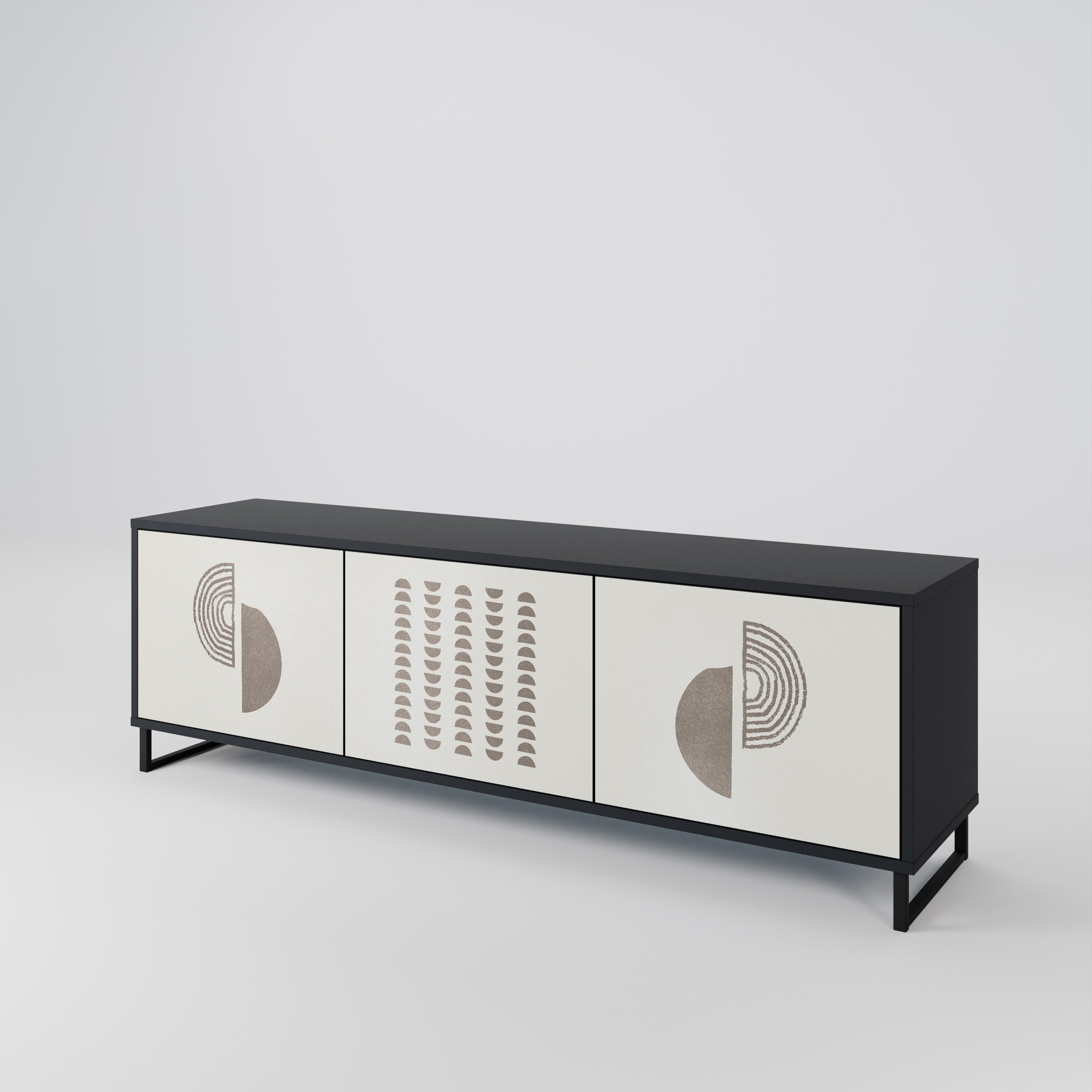 Meuble TV 3 portes HARMONY ESSENCE finition noire