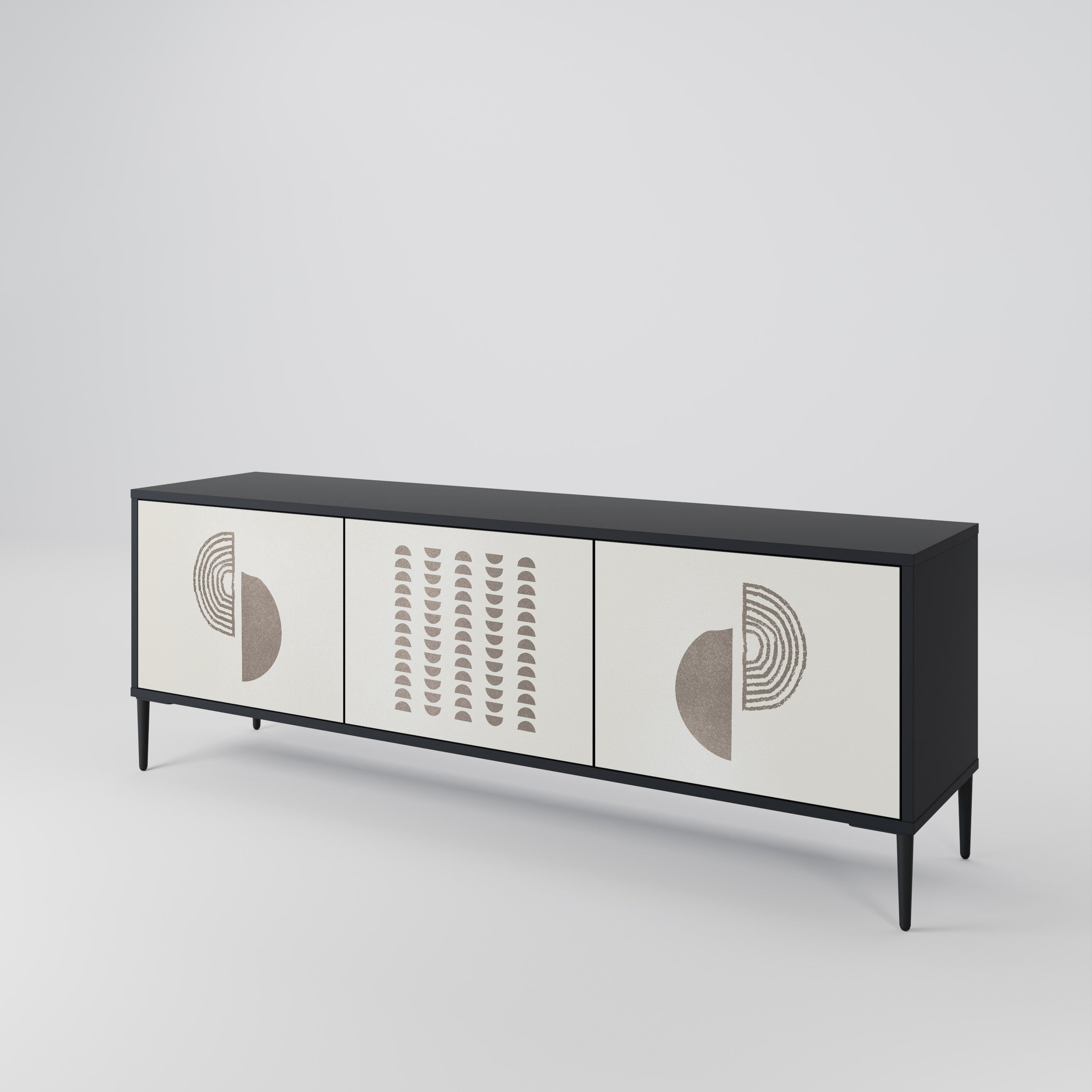 Meuble TV 3 portes HARMONY ESSENCE finition noire