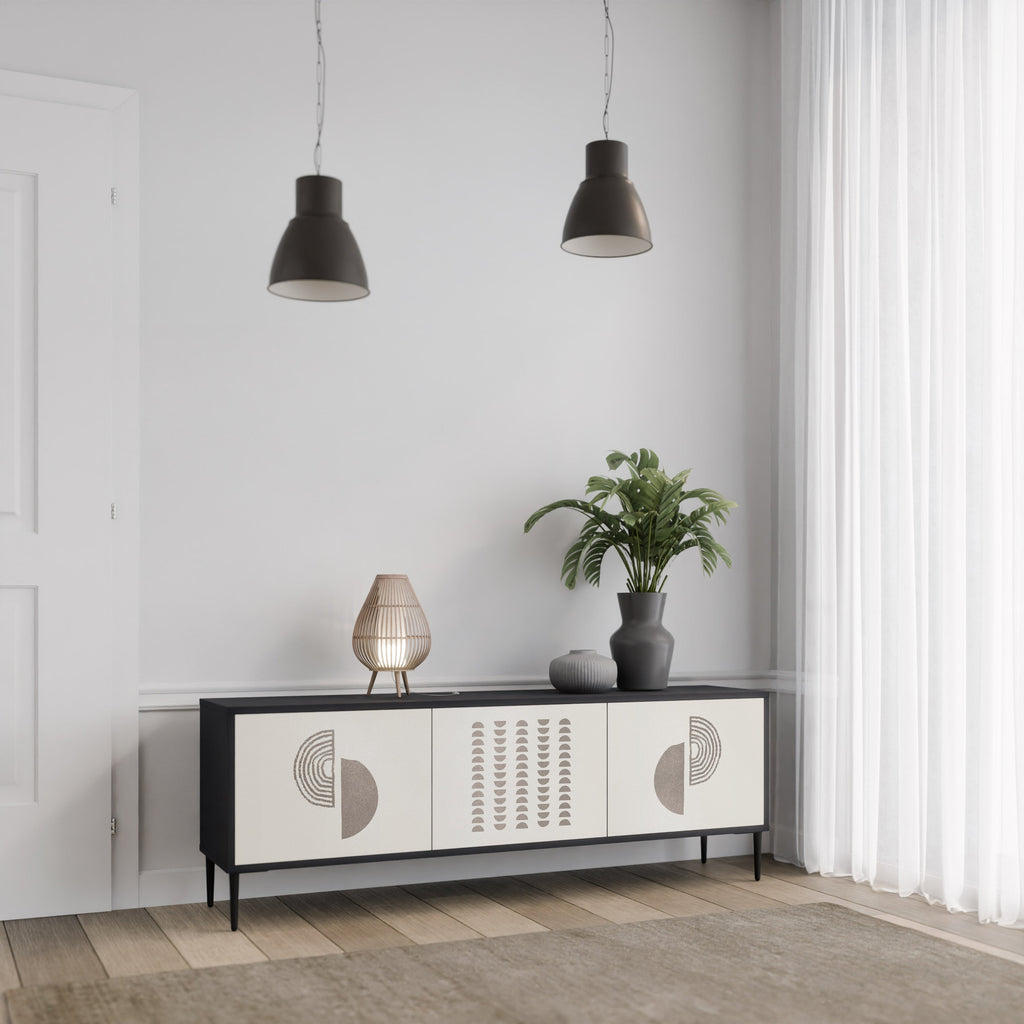 Meuble TV 3 portes HARMONY ESSENCE finition noire