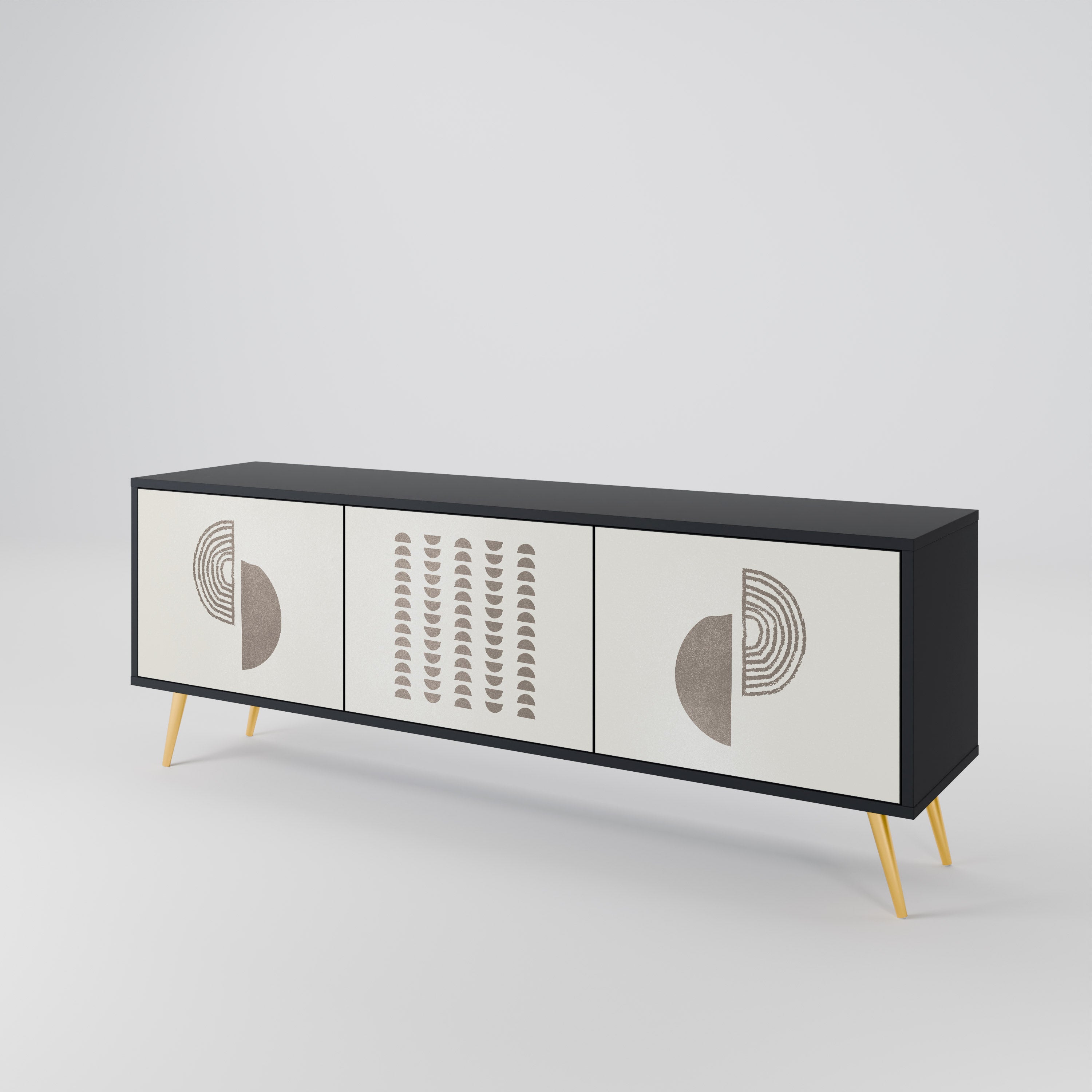 Meuble TV 3 portes HARMONY ESSENCE finition noire