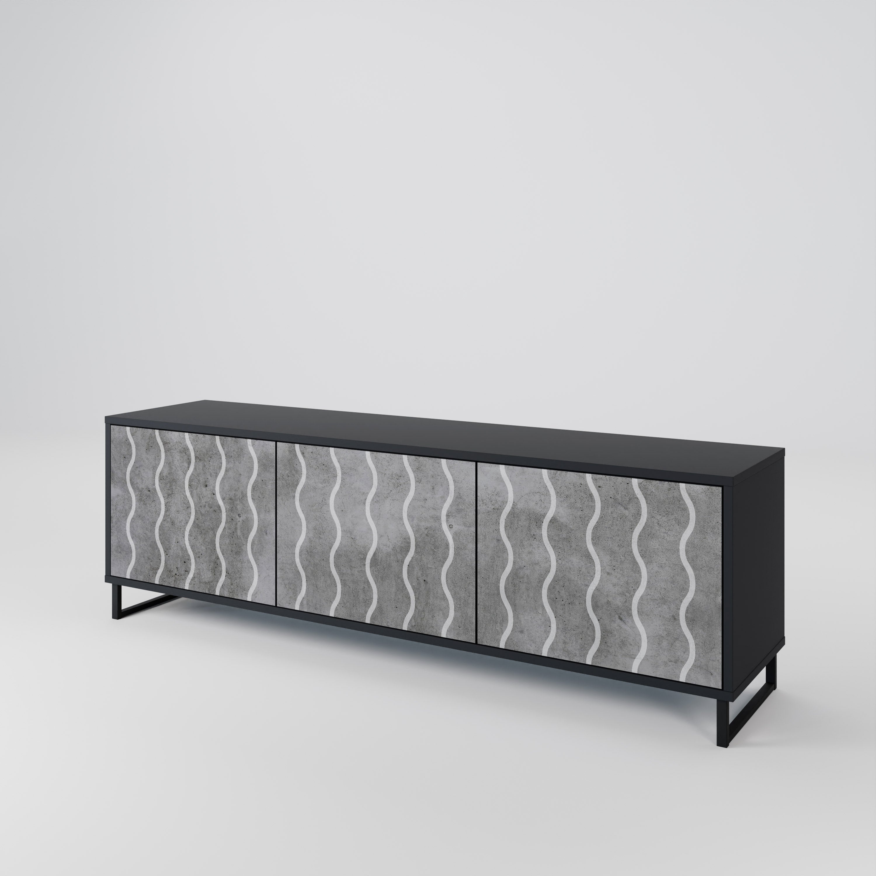 WAVES OF CONCRETE 3-Door TV Cabinet