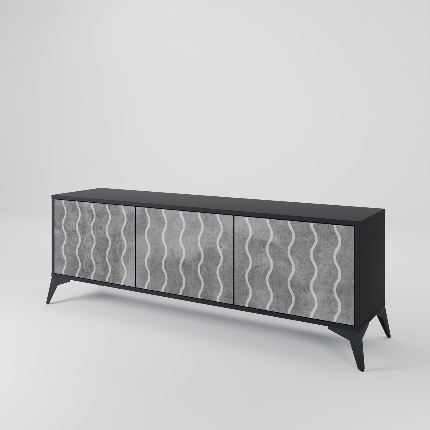 WAVES OF CONCRETE 3-Door TV Cabinet