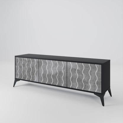 WAVES OF CONCRETE 3-Door TV Cabinet
