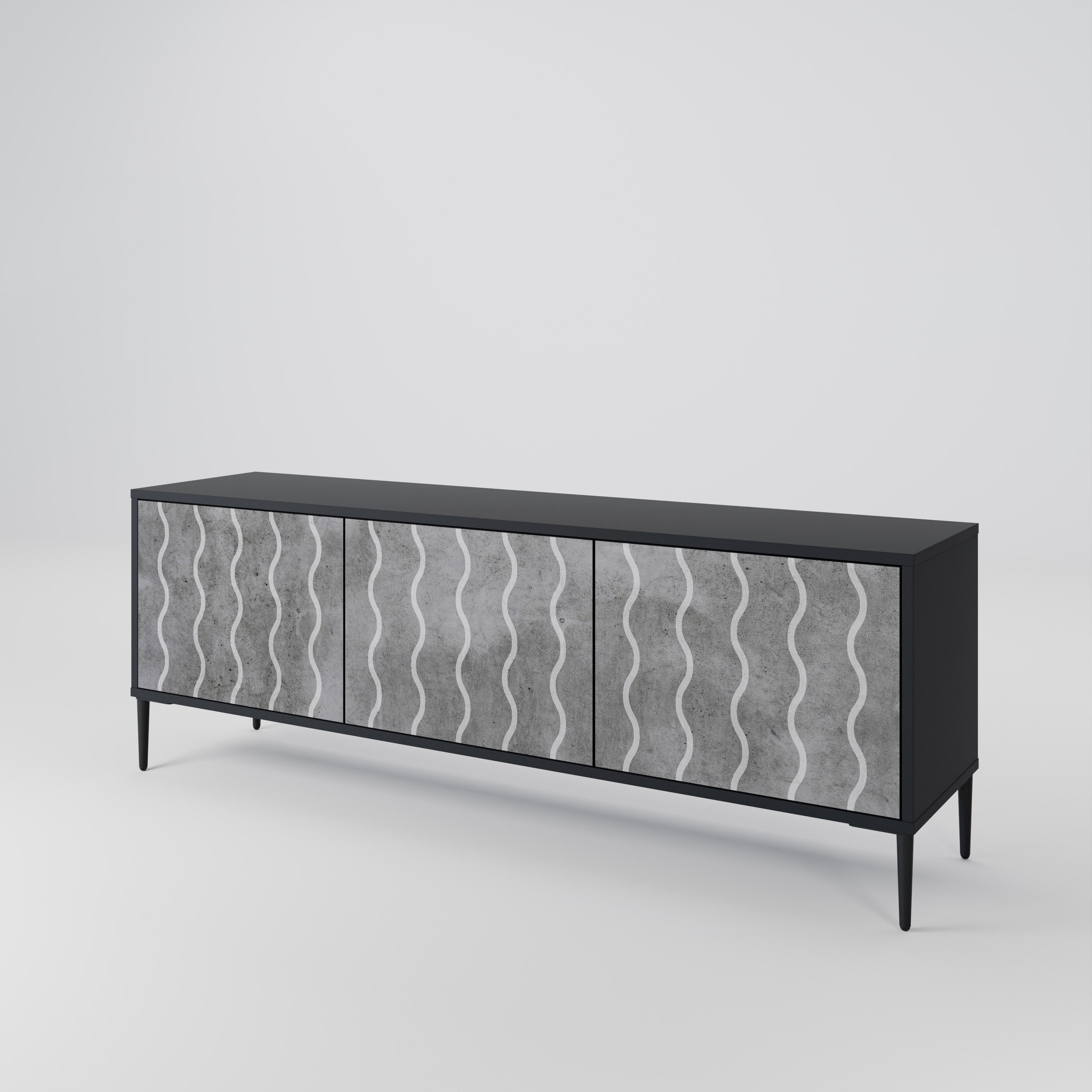 WAVES OF CONCRETE 3-Door TV Cabinet