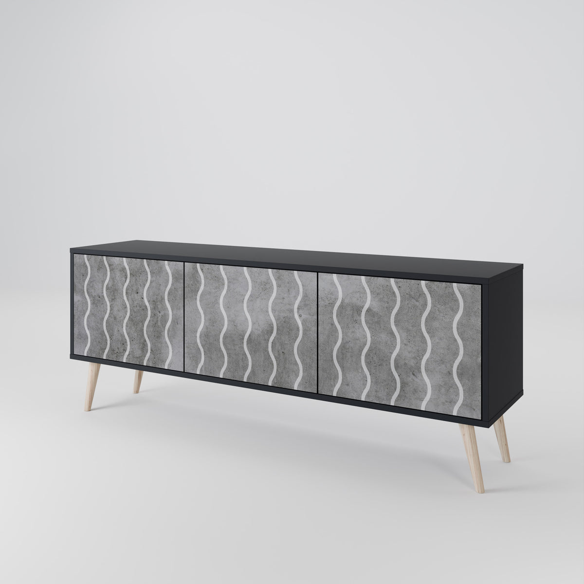 WAVES OF CONCRETE 3-Door TV Cabinet