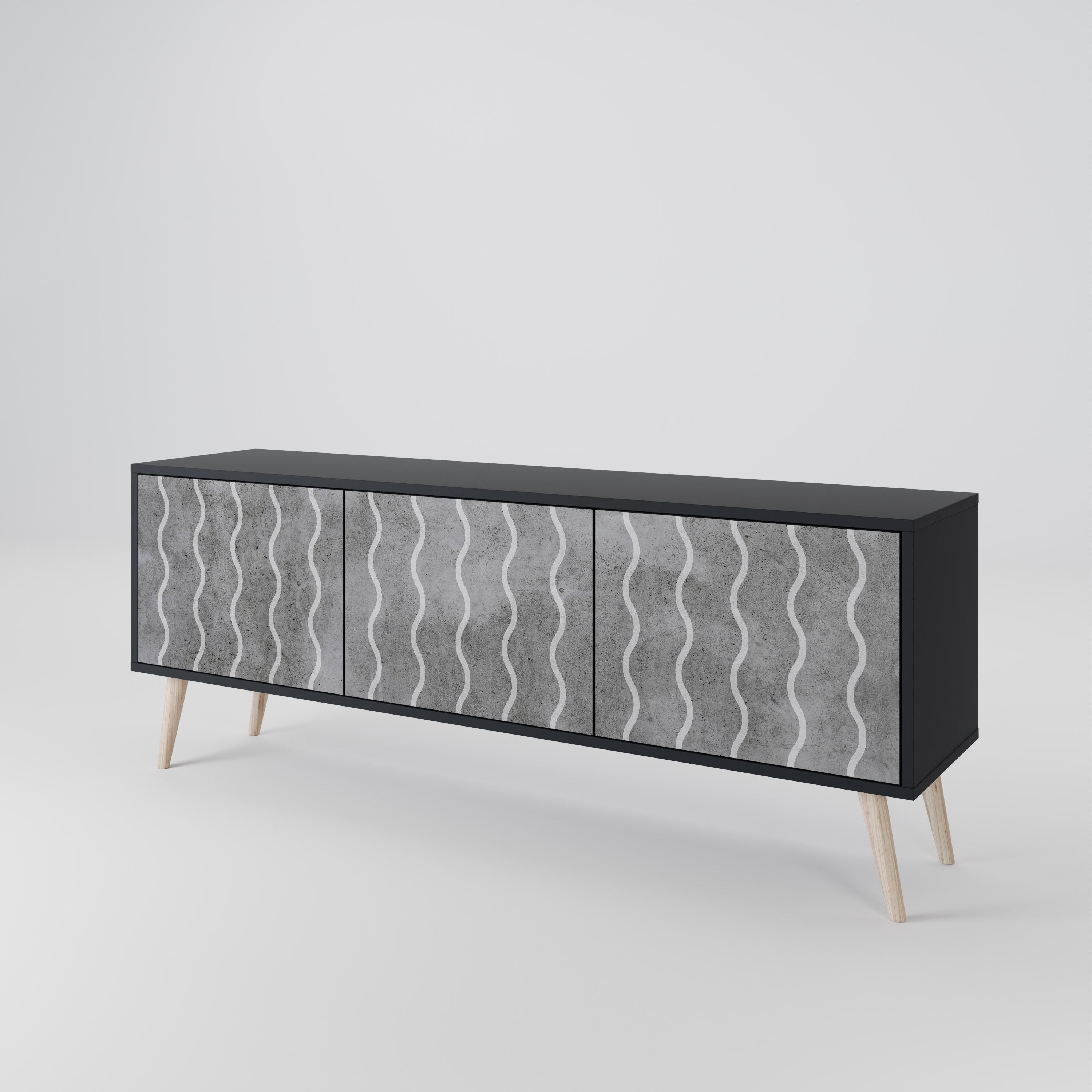 WAVES OF CONCRETE 3-Door TV Cabinet
