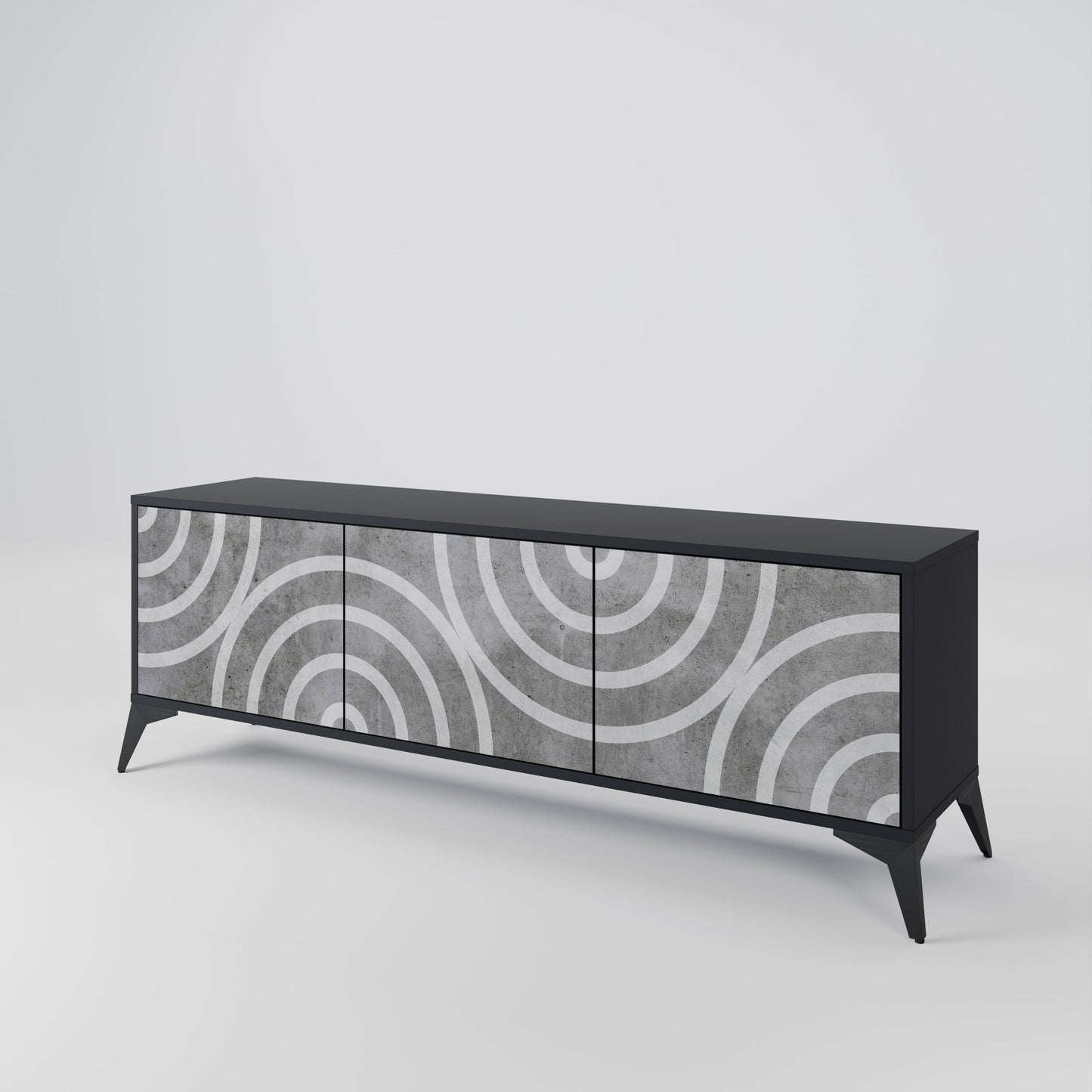 CIRCLE CONCRETE 3-Door TV Cabinet