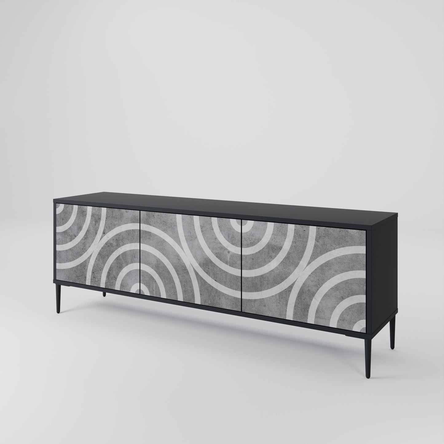 CIRCLE CONCRETE 3-Door TV Cabinet