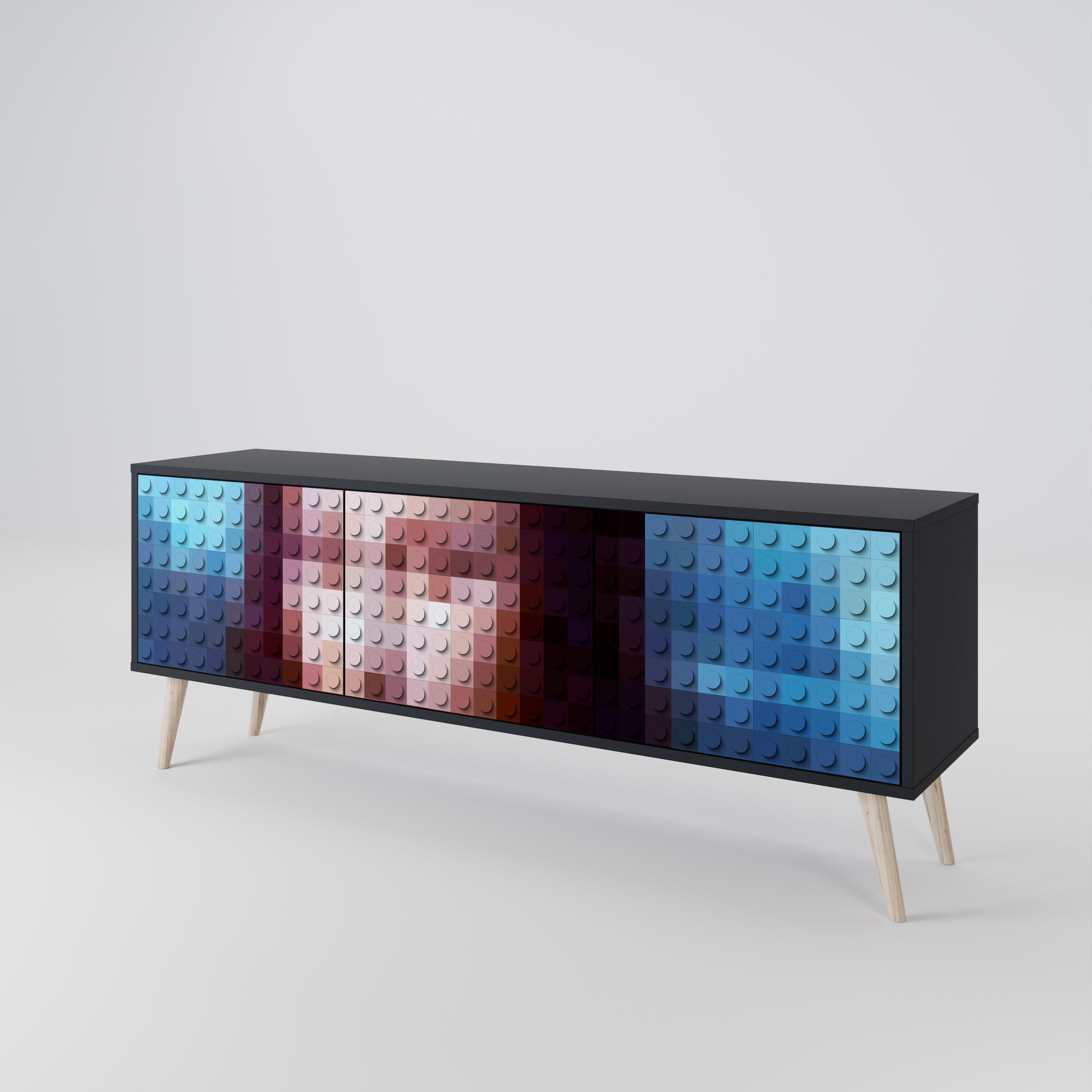 CONSTRUCTIVE ART 3-Door TV Cabinet