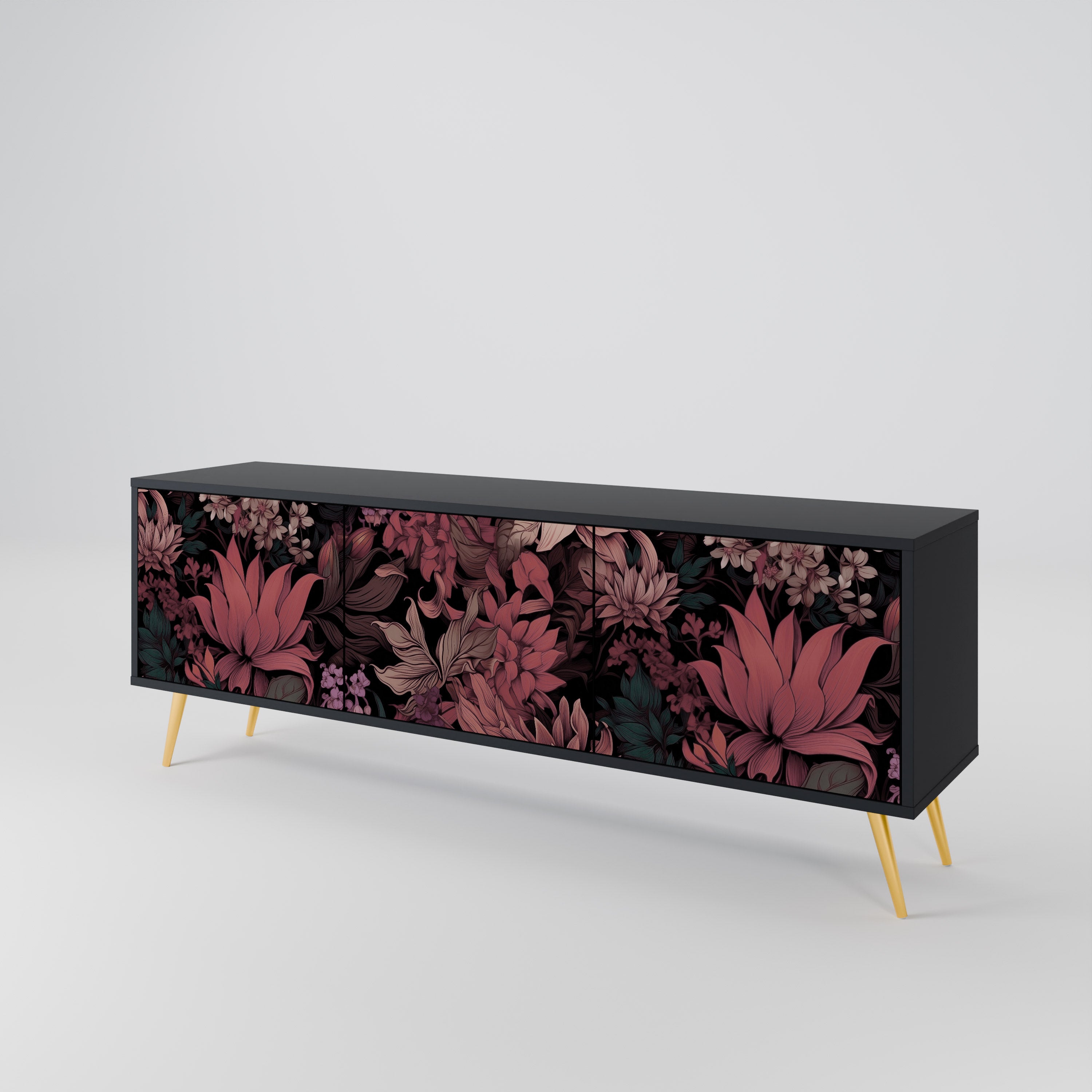 FLORAL WHISPER 3-Door TV Cabinet