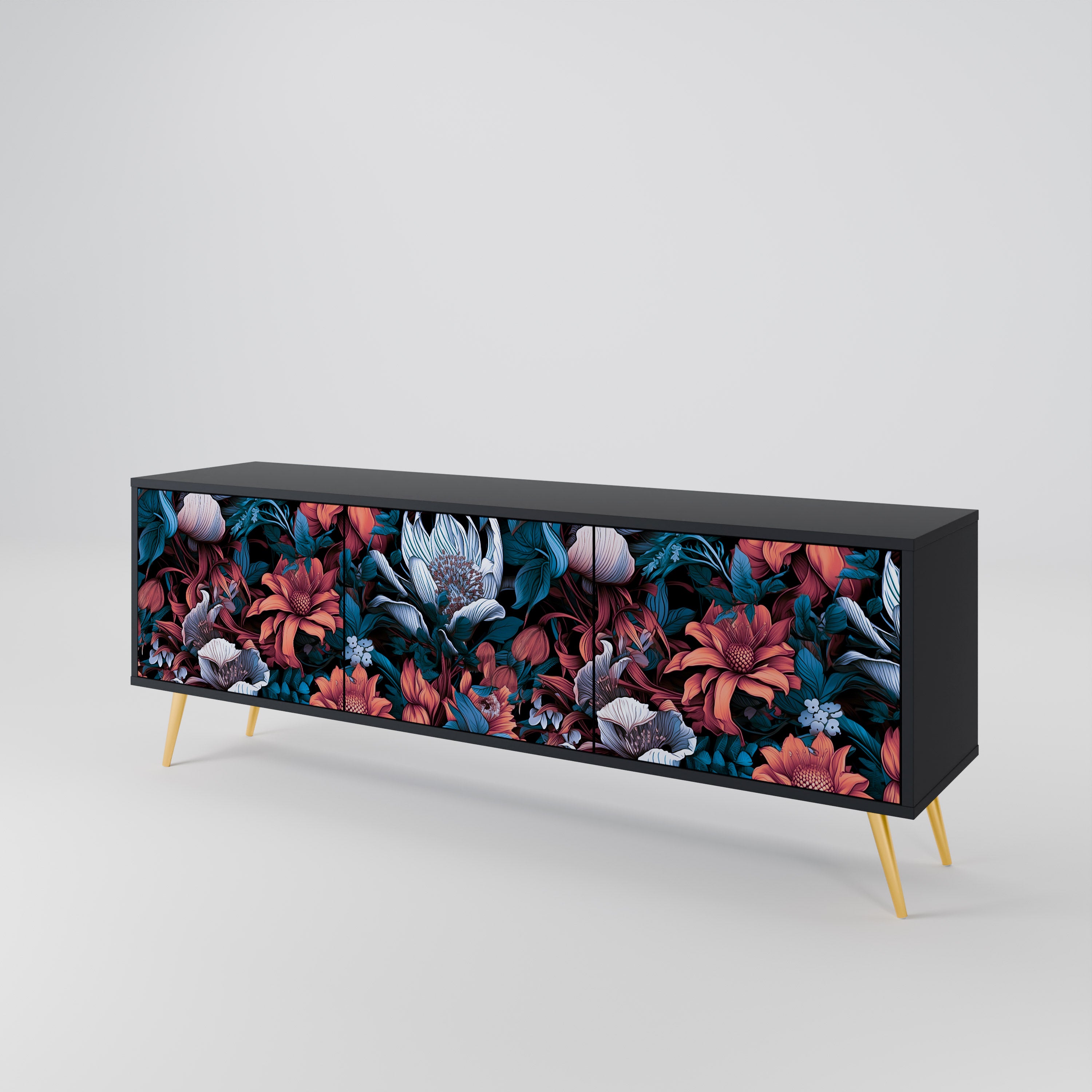 ETHEREAL BLOSSOMS 3-Door TV Cabinet