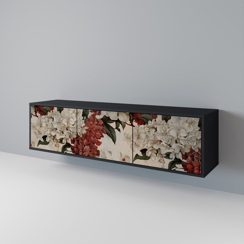 EPHEMERAL DAYS 3-Door TV Stand in Black Finish