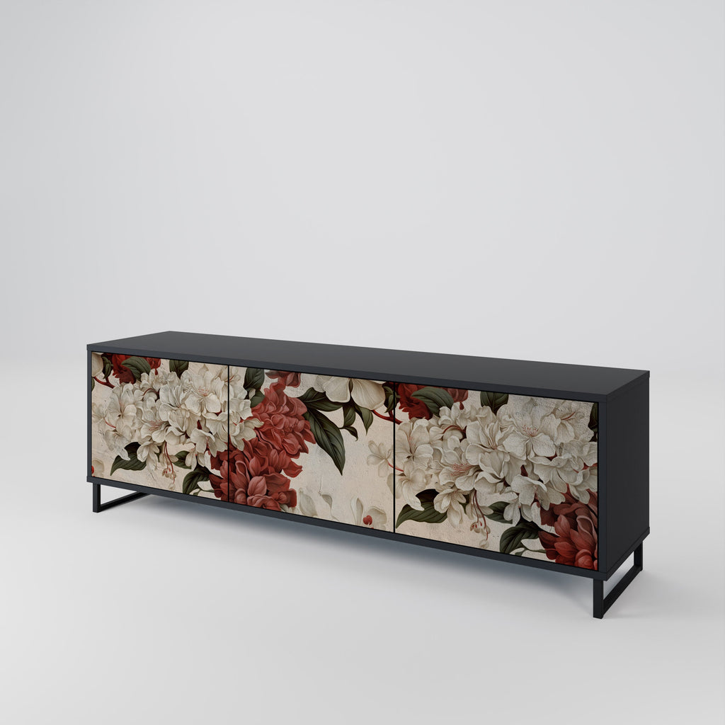 EPHEMERAL DAYS 3-Door TV Stand in Black Finish