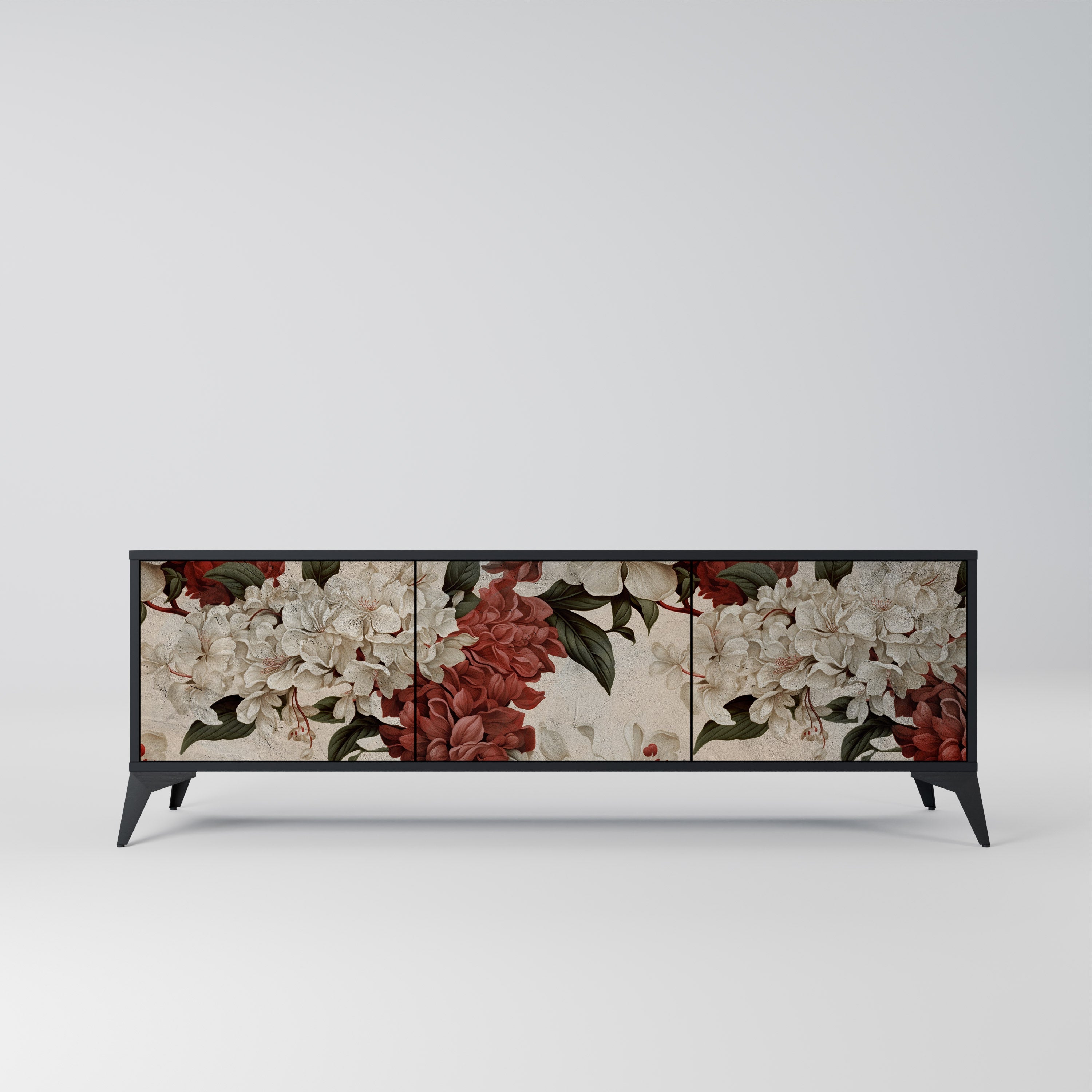 Meuble TV 3 portes EPHEMERAL DAYS en finition noire