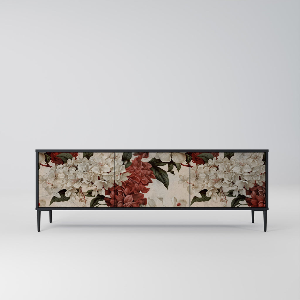 EPHEMERAL DAYS 3-Door TV Stand in Black Finish