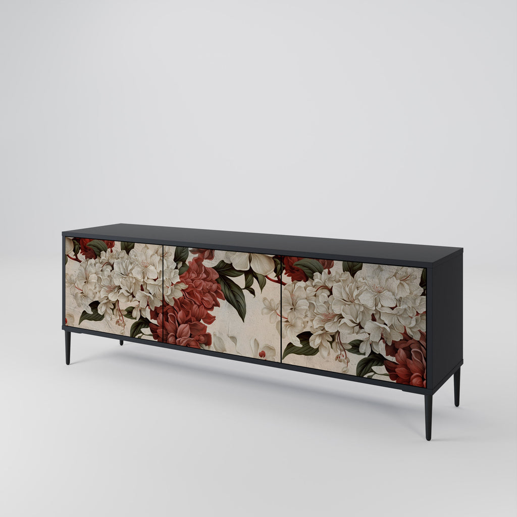 EPHEMERAL DAYS 3-Door TV Stand in Black Finish