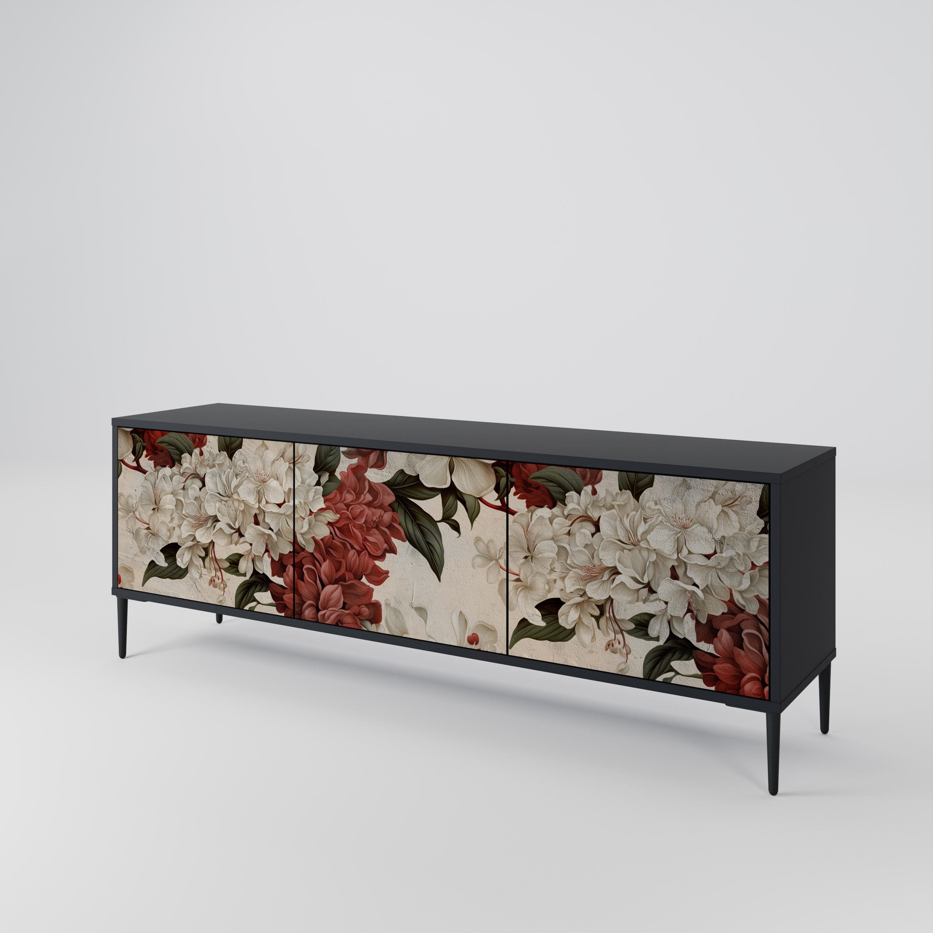 Meuble TV 3 portes EPHEMERAL DAYS en finition noire