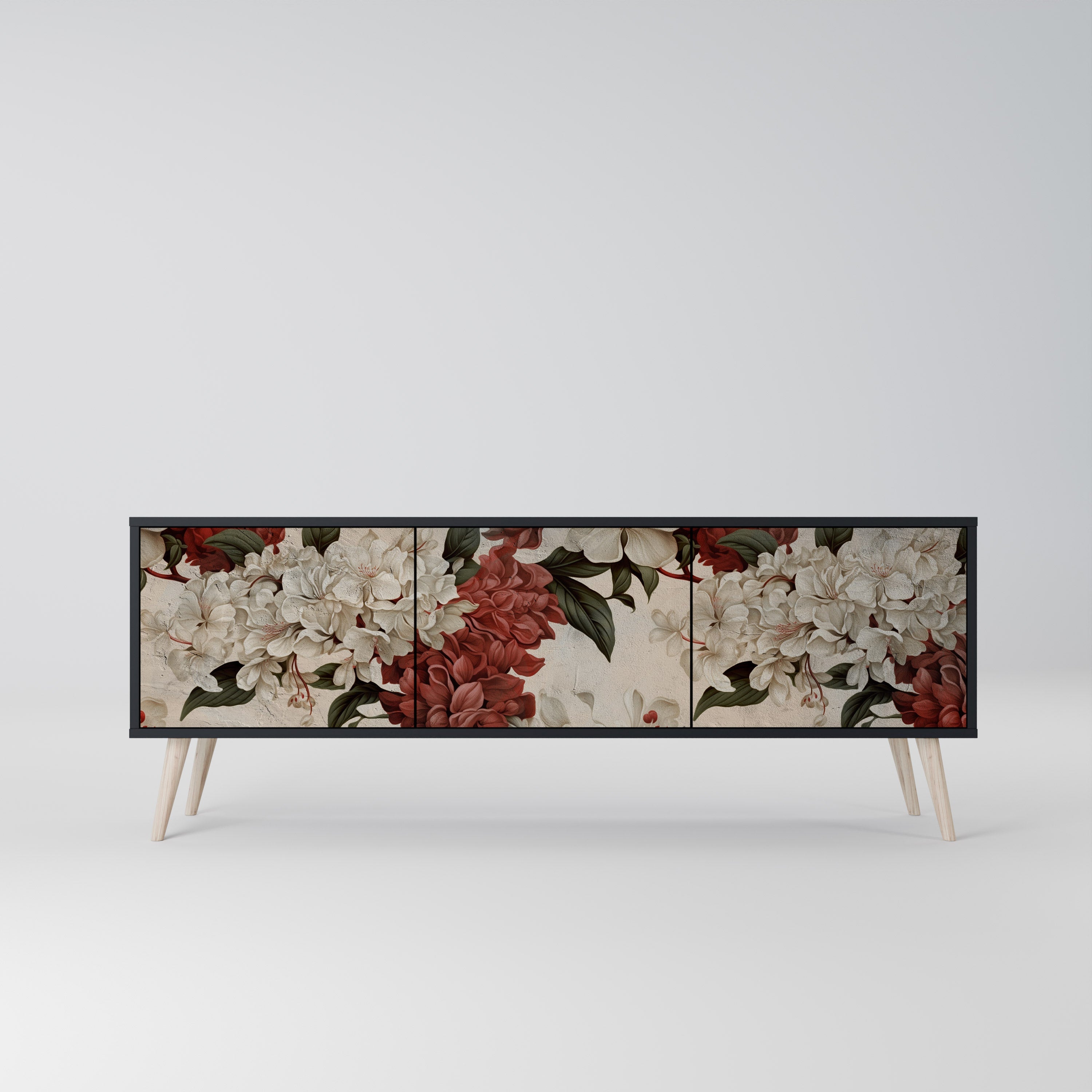 Meuble TV 3 portes EPHEMERAL DAYS en finition noire