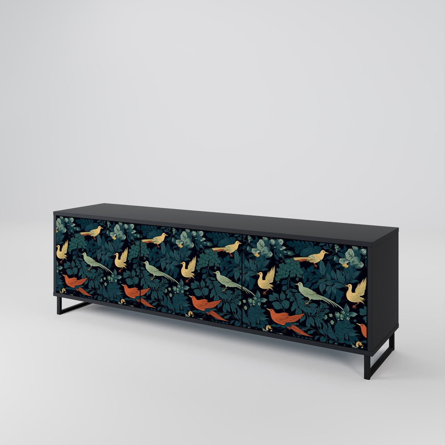 FOWL ORNAMENT 3-Door TV Cabinet