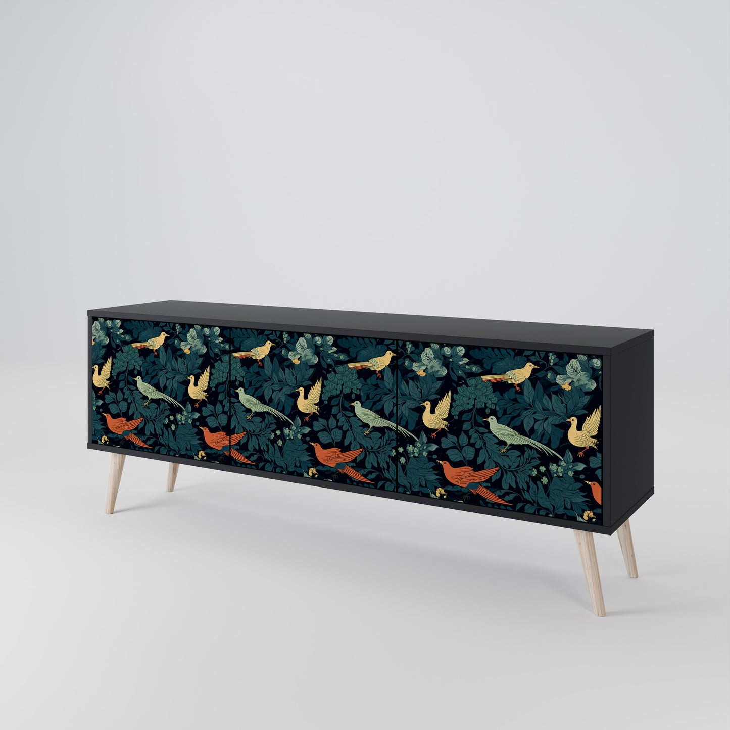 FOWL ORNAMENT 3-Door TV Cabinet