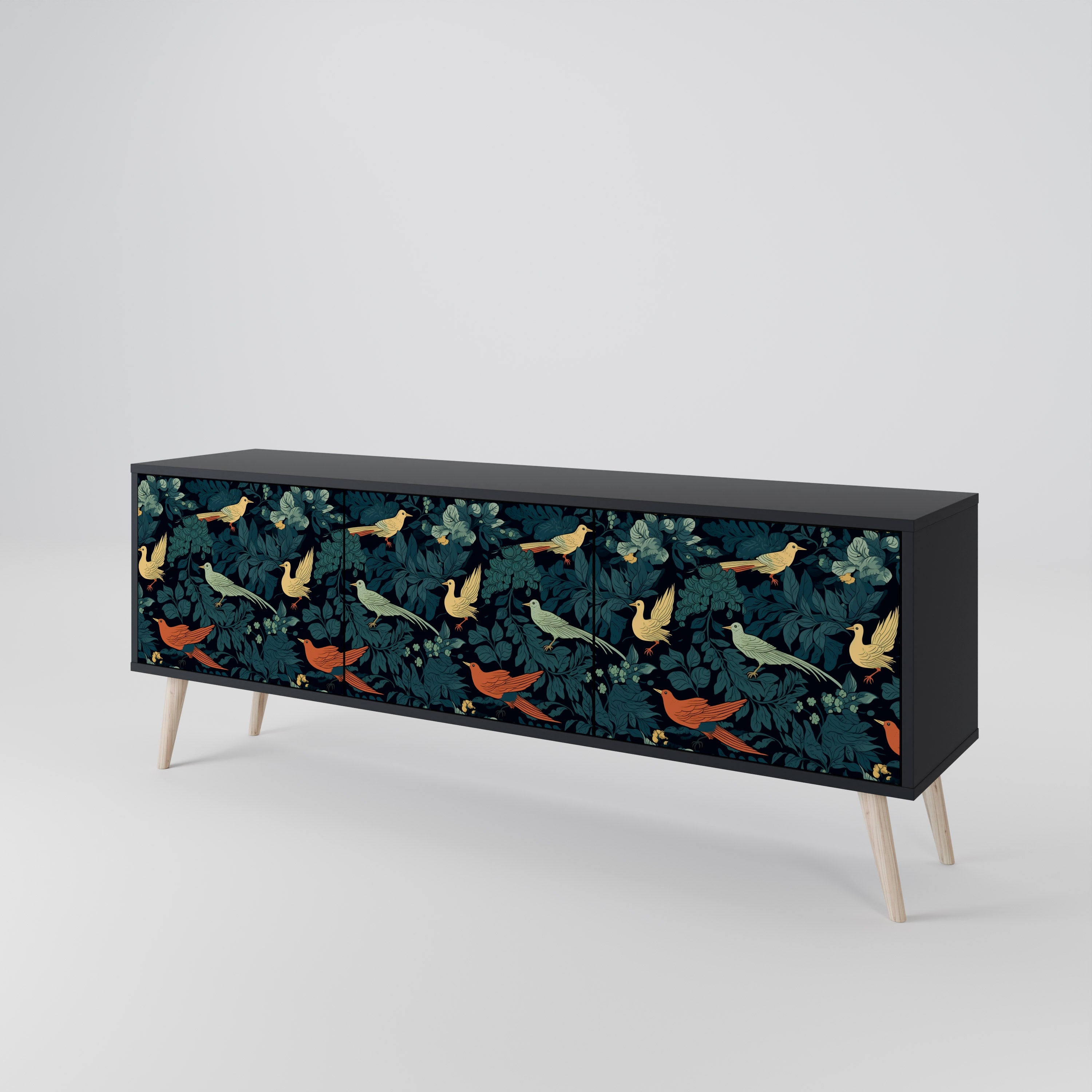FOWL ORNAMENT 3-Door TV Cabinet