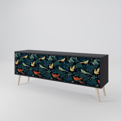 FOWL ORNAMENT 3-Door TV Cabinet