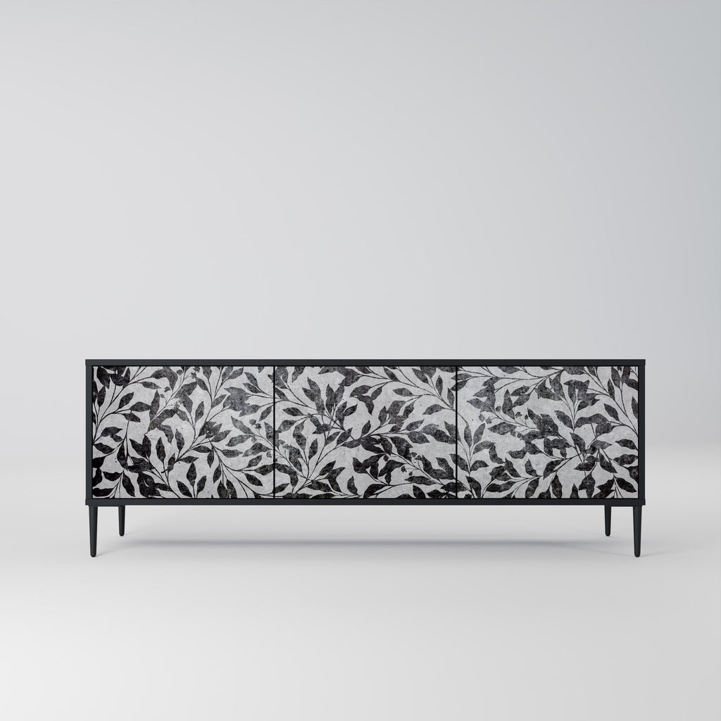 CHARCOAL SPROUT 3-Door TV Stand in Black Finish