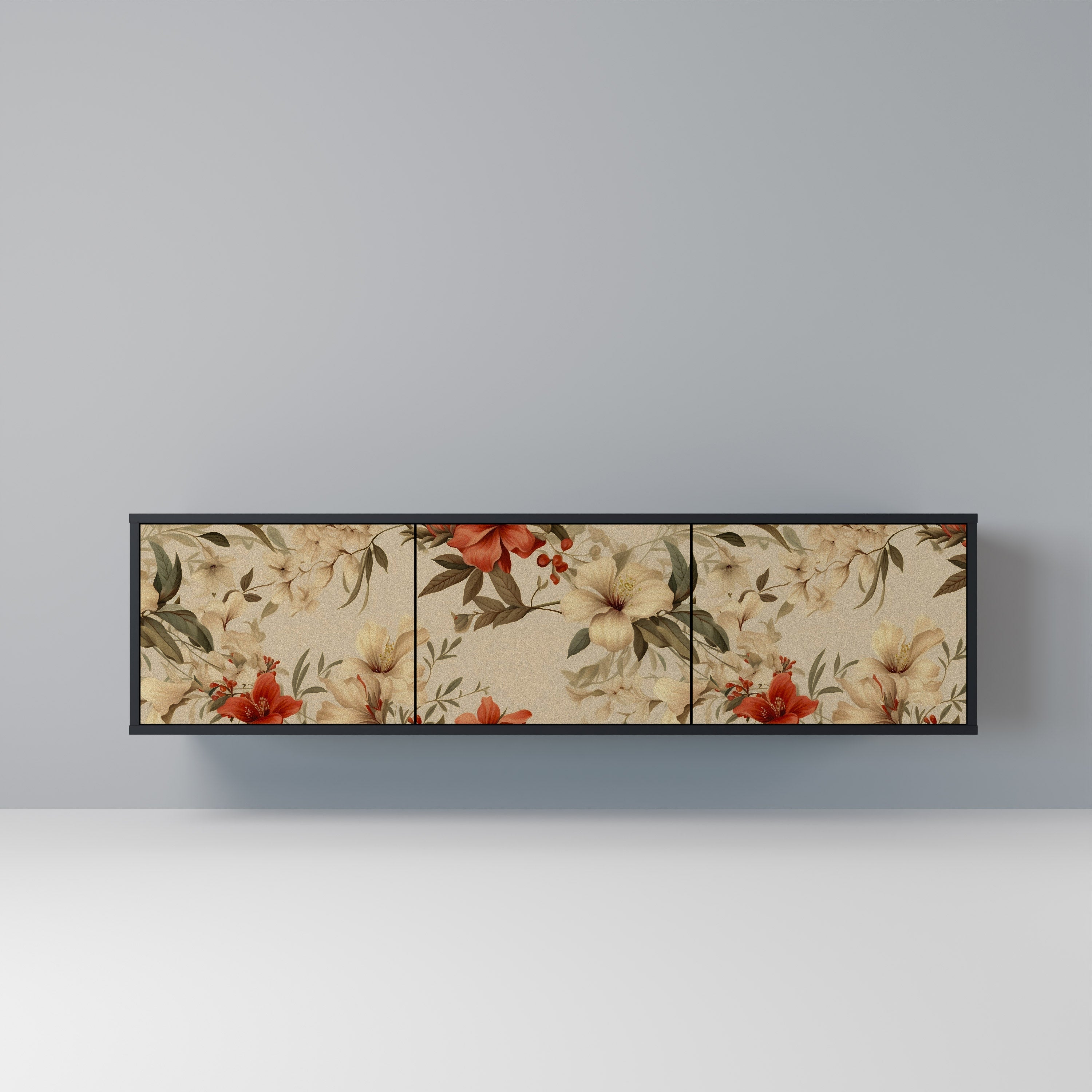 Meuble TV 3 portes BLOOMING HARMONY finition noire