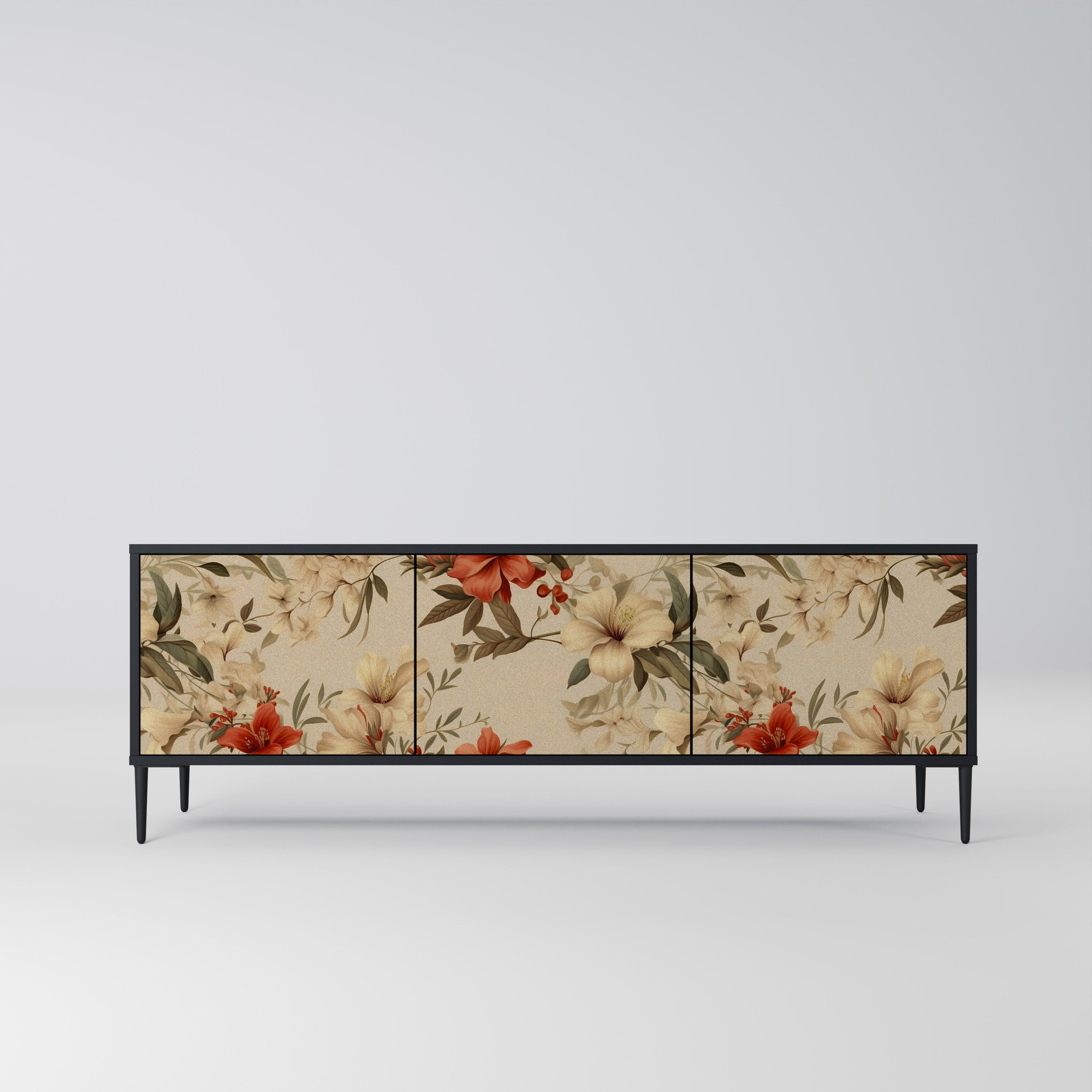 Meuble TV 3 portes BLOOMING HARMONY finition noire