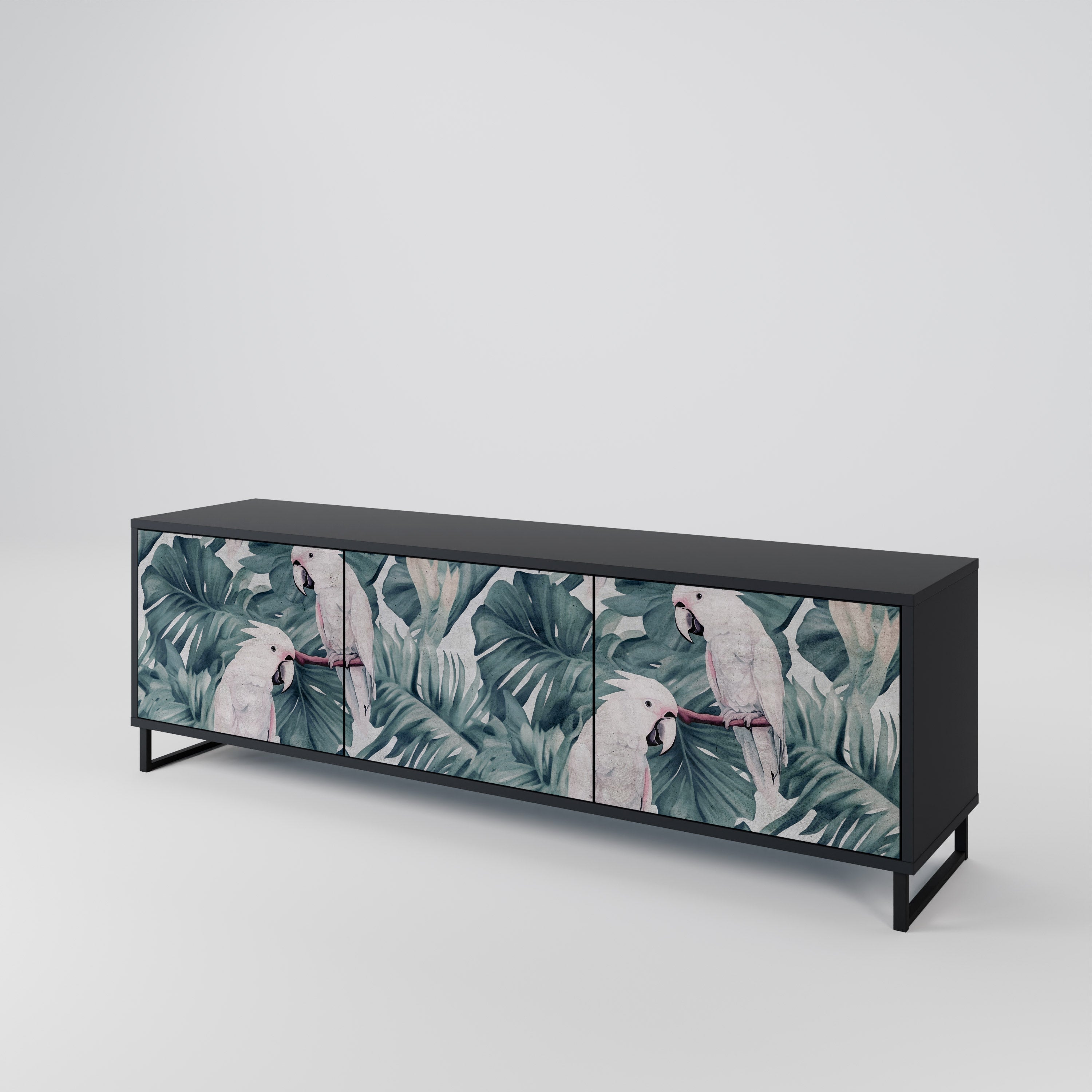 Meuble TV 3 portes POPINJAY LOOK finition noire