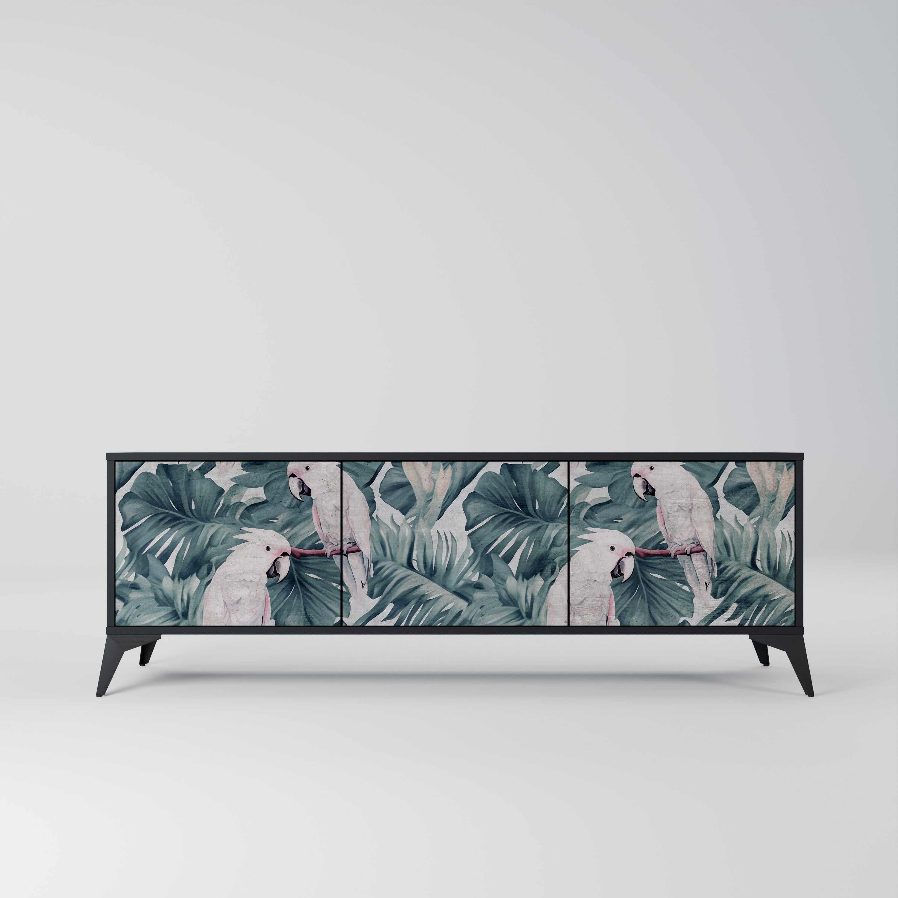 Meuble TV 3 portes POPINJAY LOOK finition noire