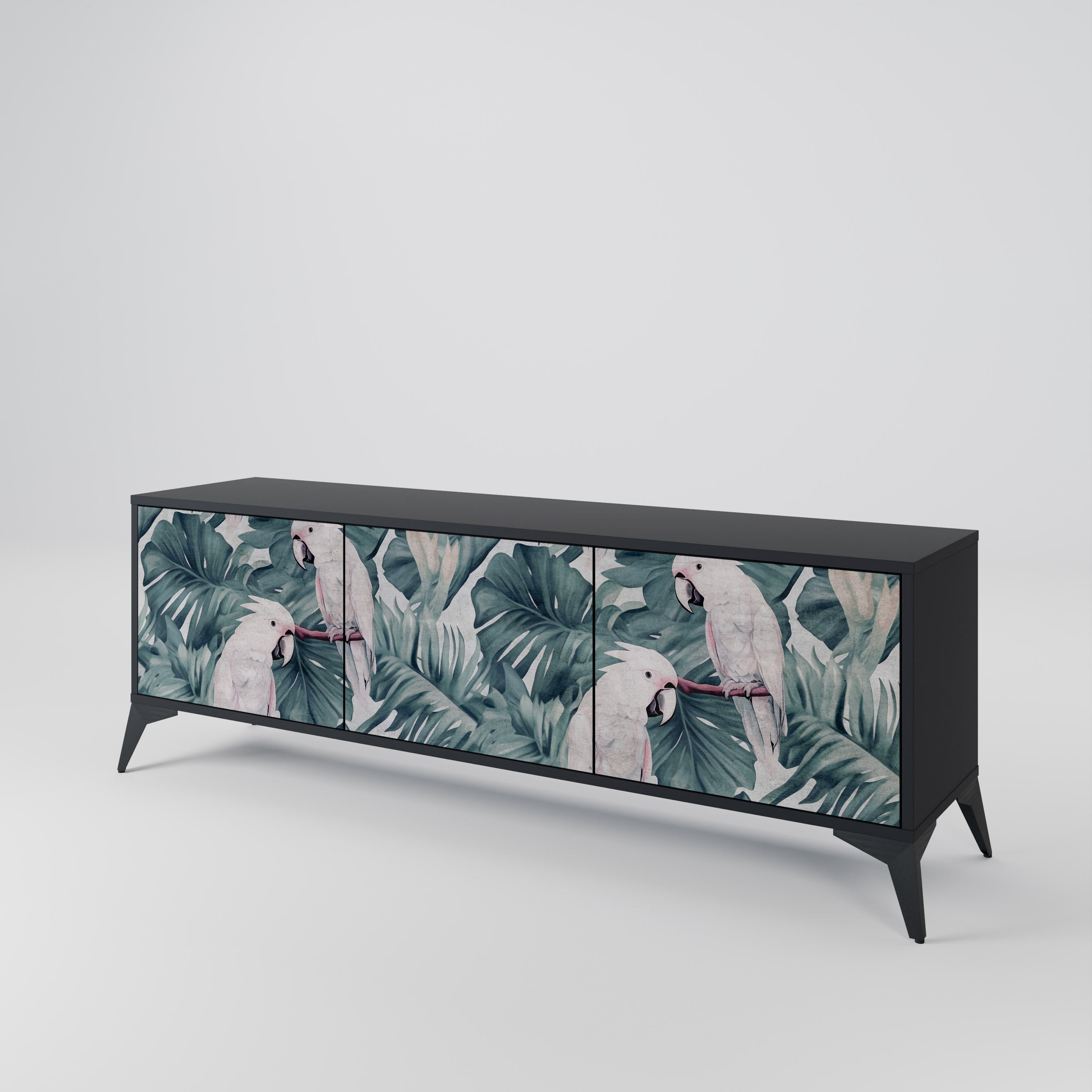 Meuble TV 3 portes POPINJAY LOOK finition noire