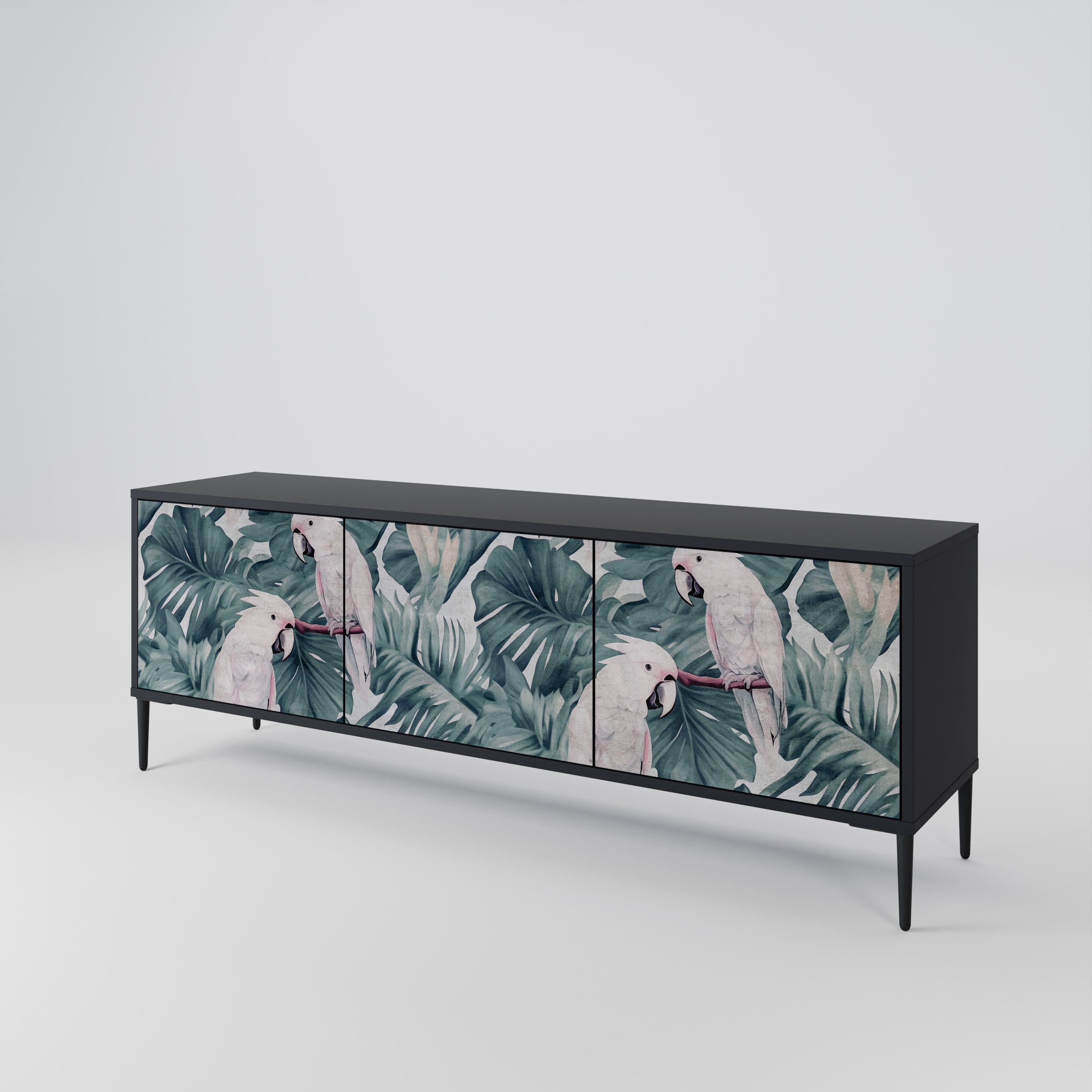 Meuble TV 3 portes POPINJAY LOOK finition noire