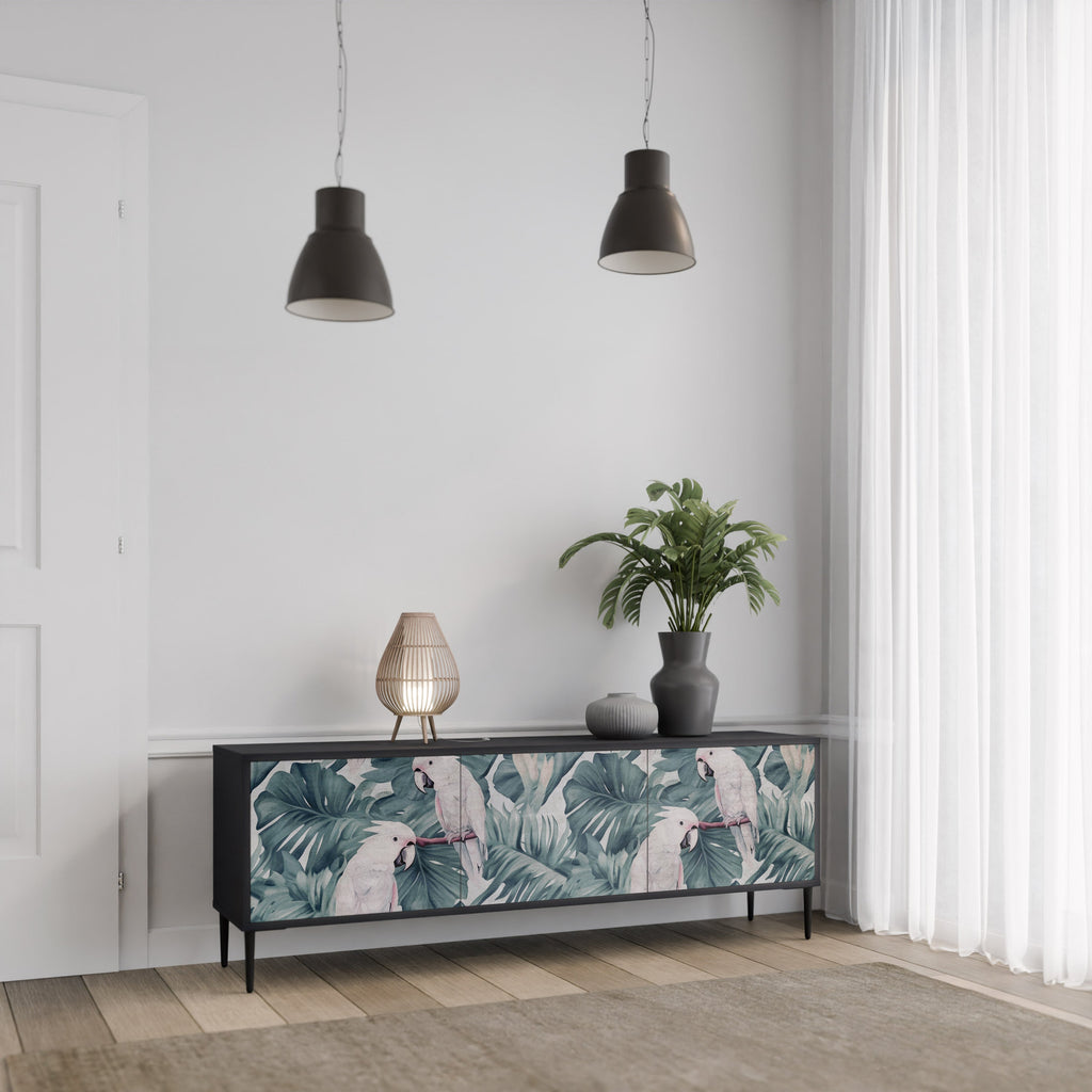 Meuble TV 3 portes POPINJAY LOOK finition noire